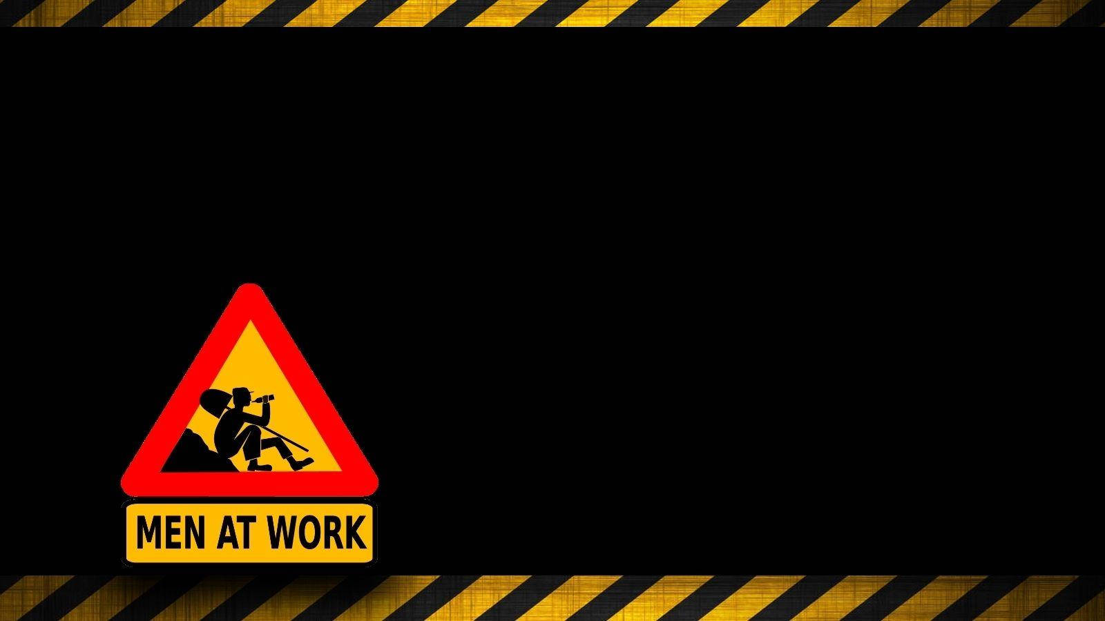 Men At Work Caution For Construction Background