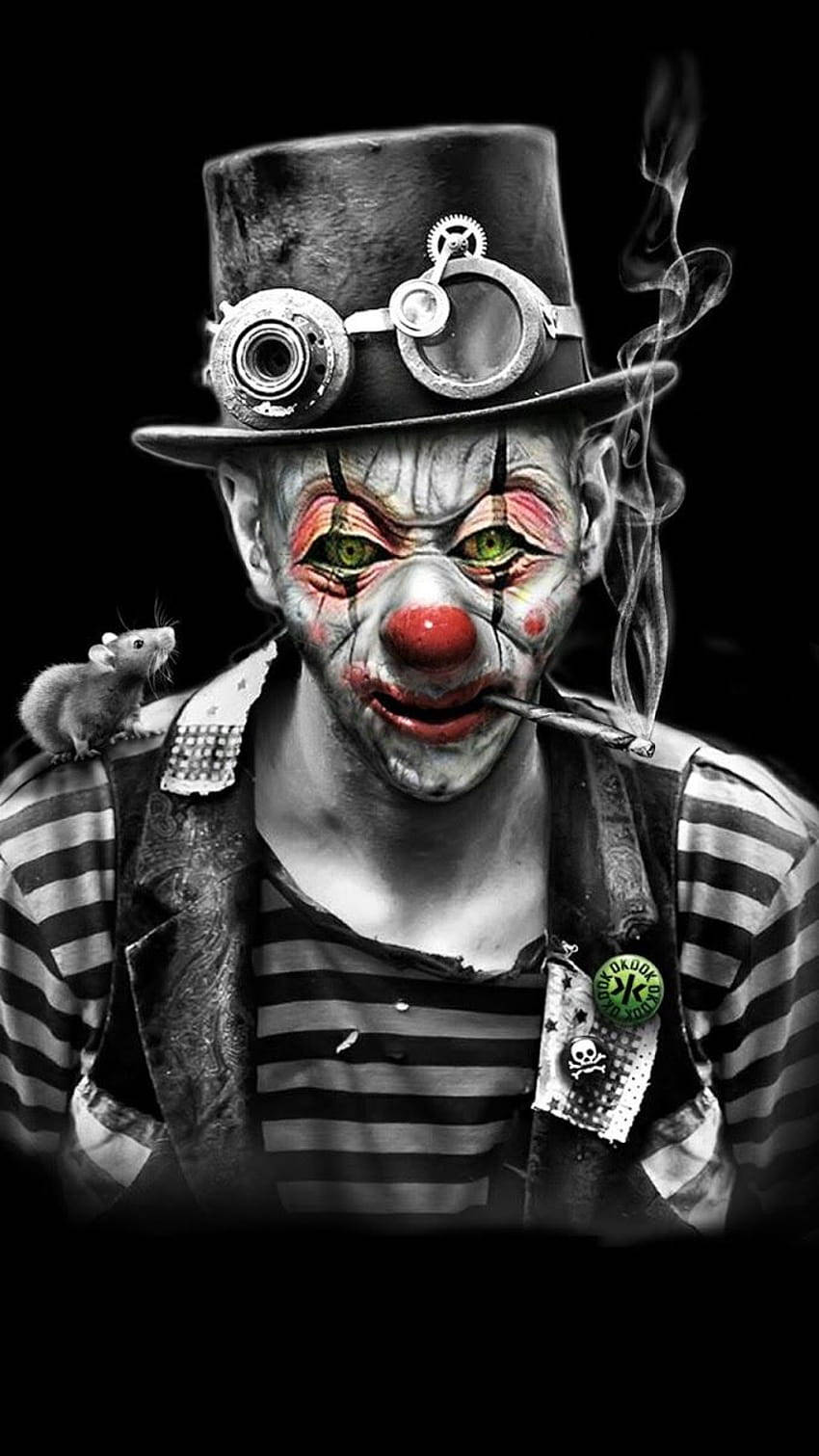 Men Phone Clown Smoking