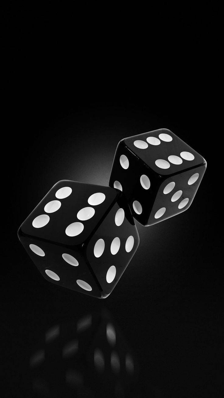 Men Phone Two Black Dice Background