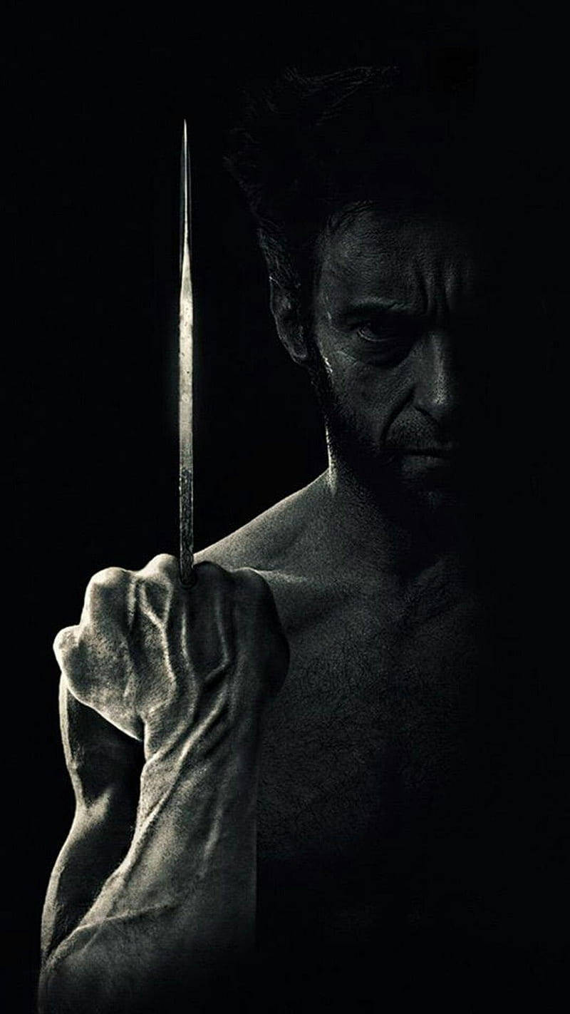 Men Phone Wolverine Middle Finger Background