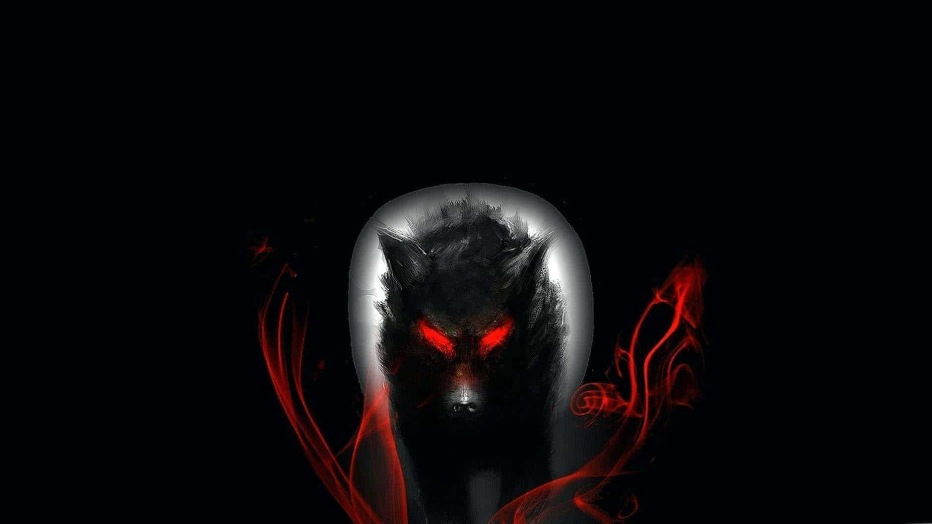 Menacing Dark Wolf Background