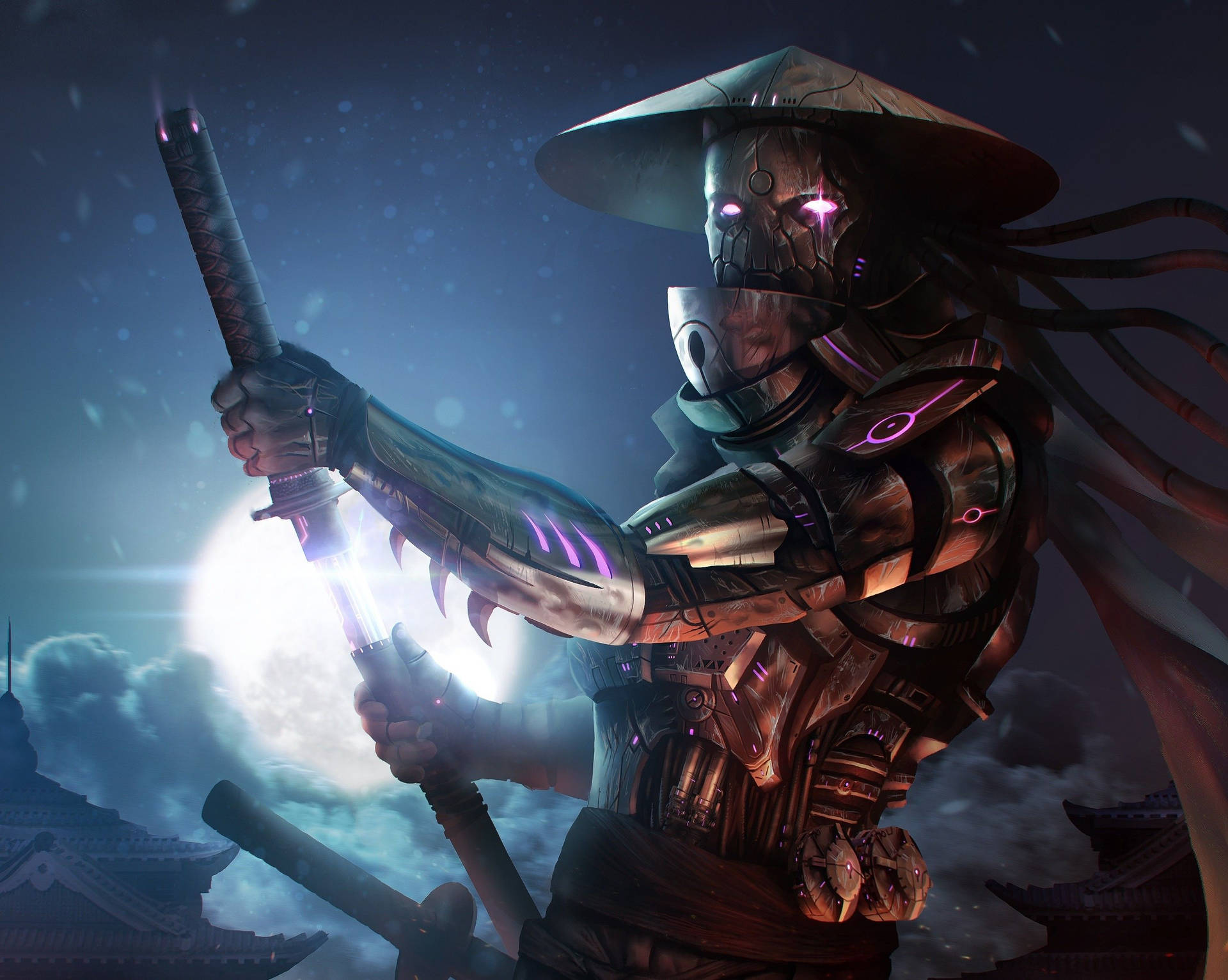 Menacing Samurai Art Background