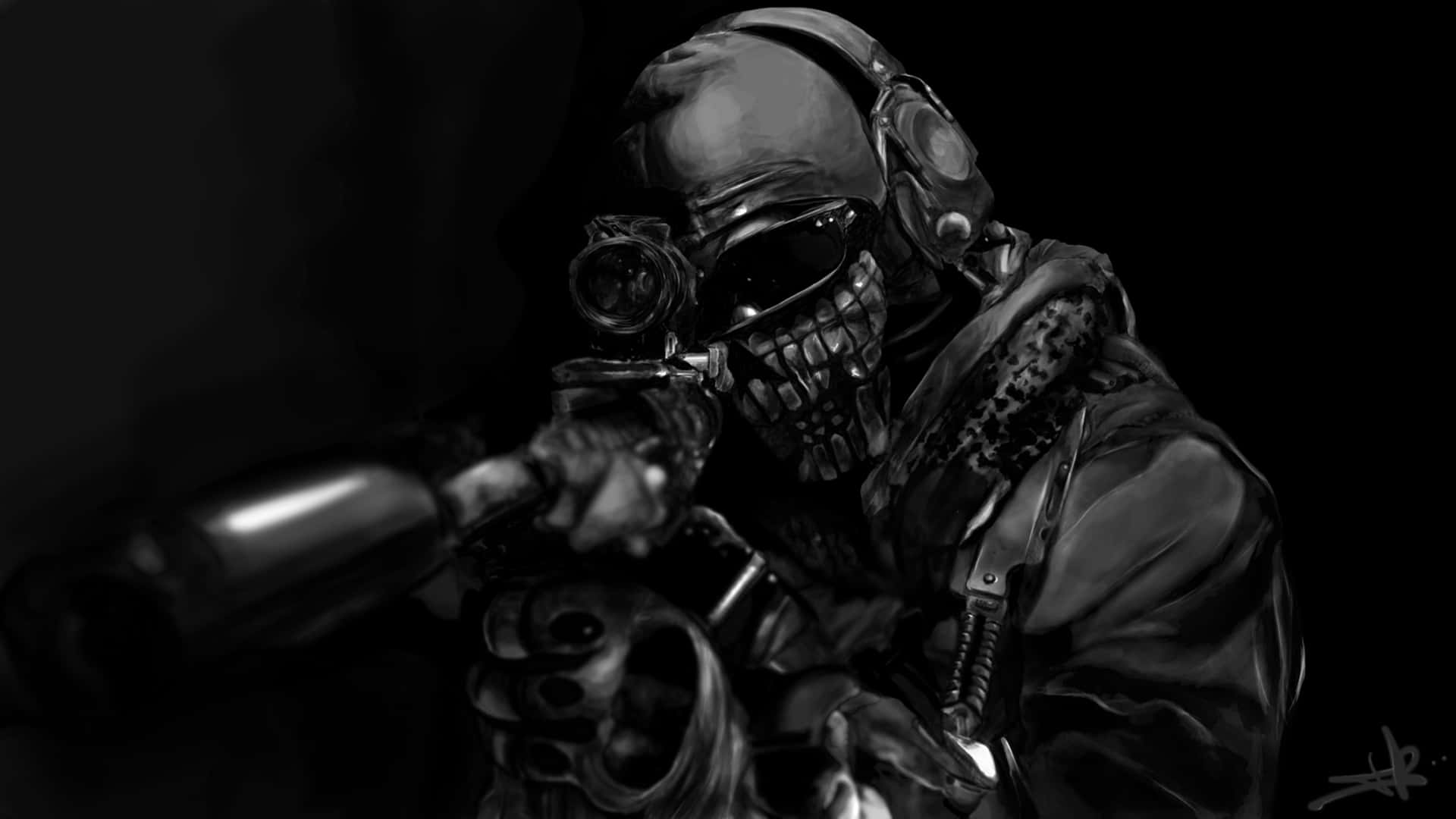 Menacing Soldier In Call Of Duty: Modern Warfare Background