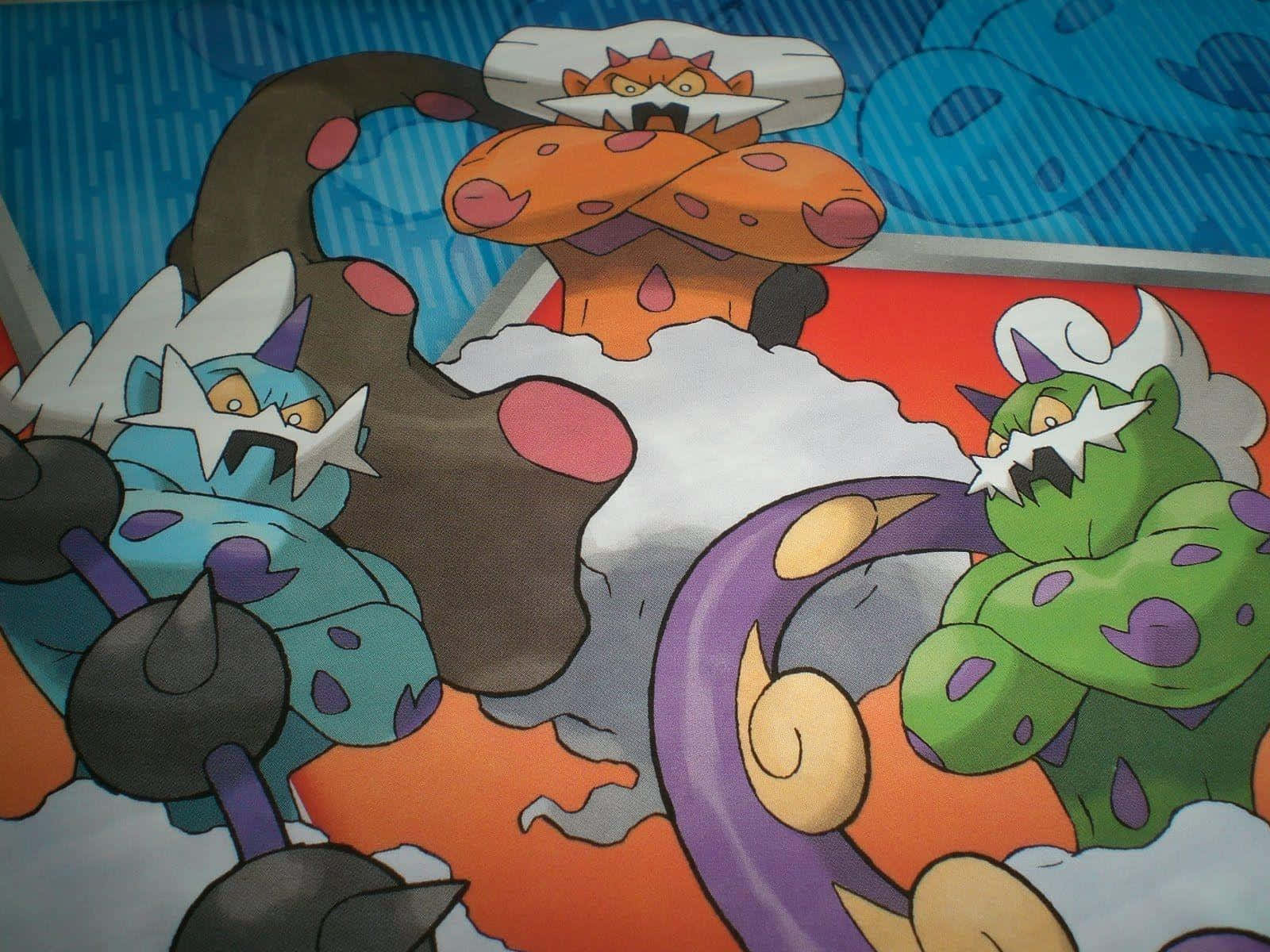 Menacing Thundurus And Forces Of Nature Background
