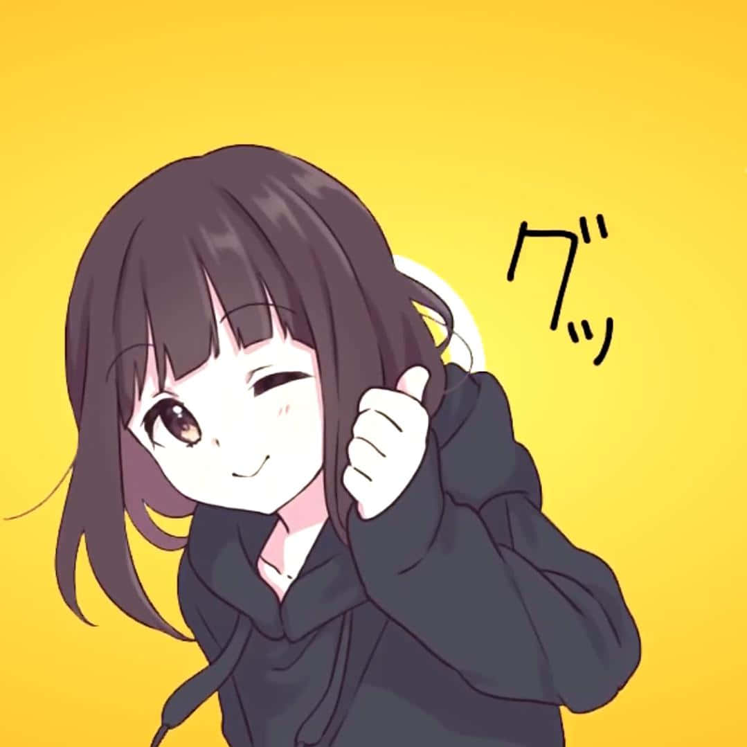 Menhera-chan Staring Intensely Against A Vivid Pink Background Background