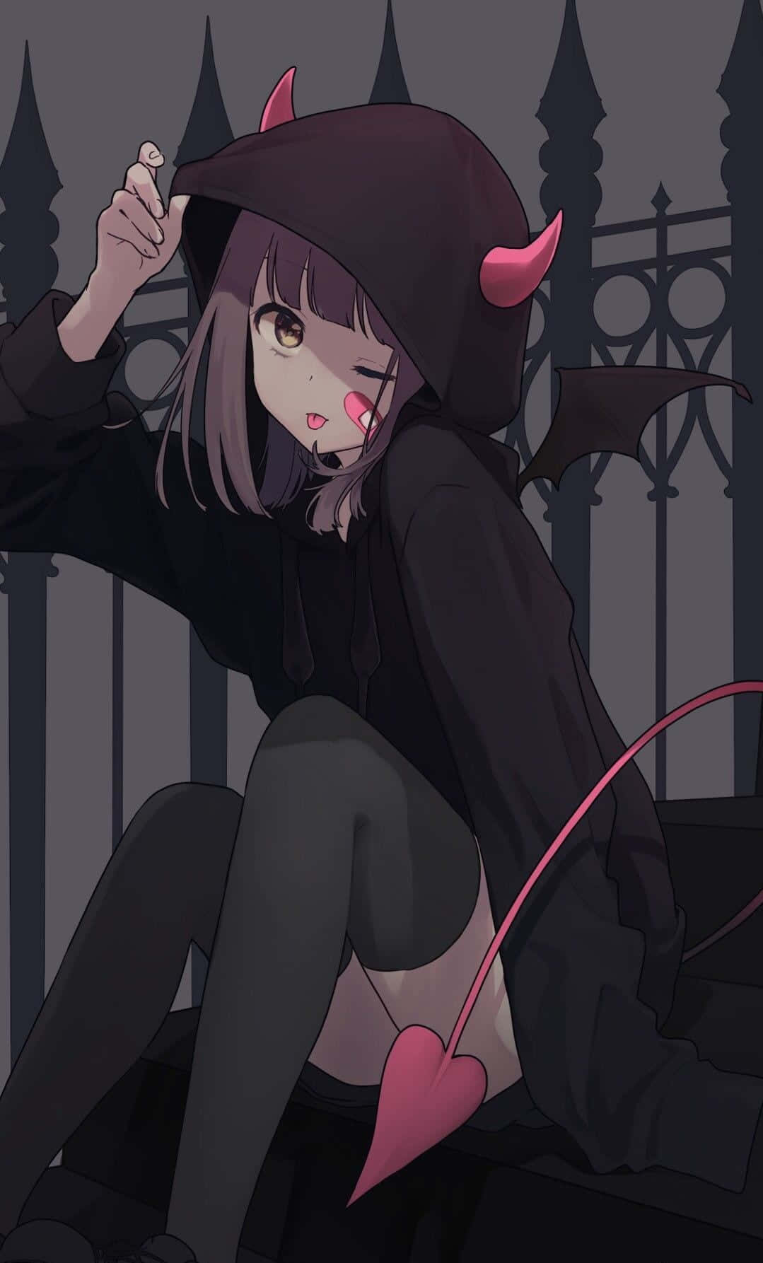 Menhera Chan With Red Eyes And Sailor Outfit In A Dark Theme Background