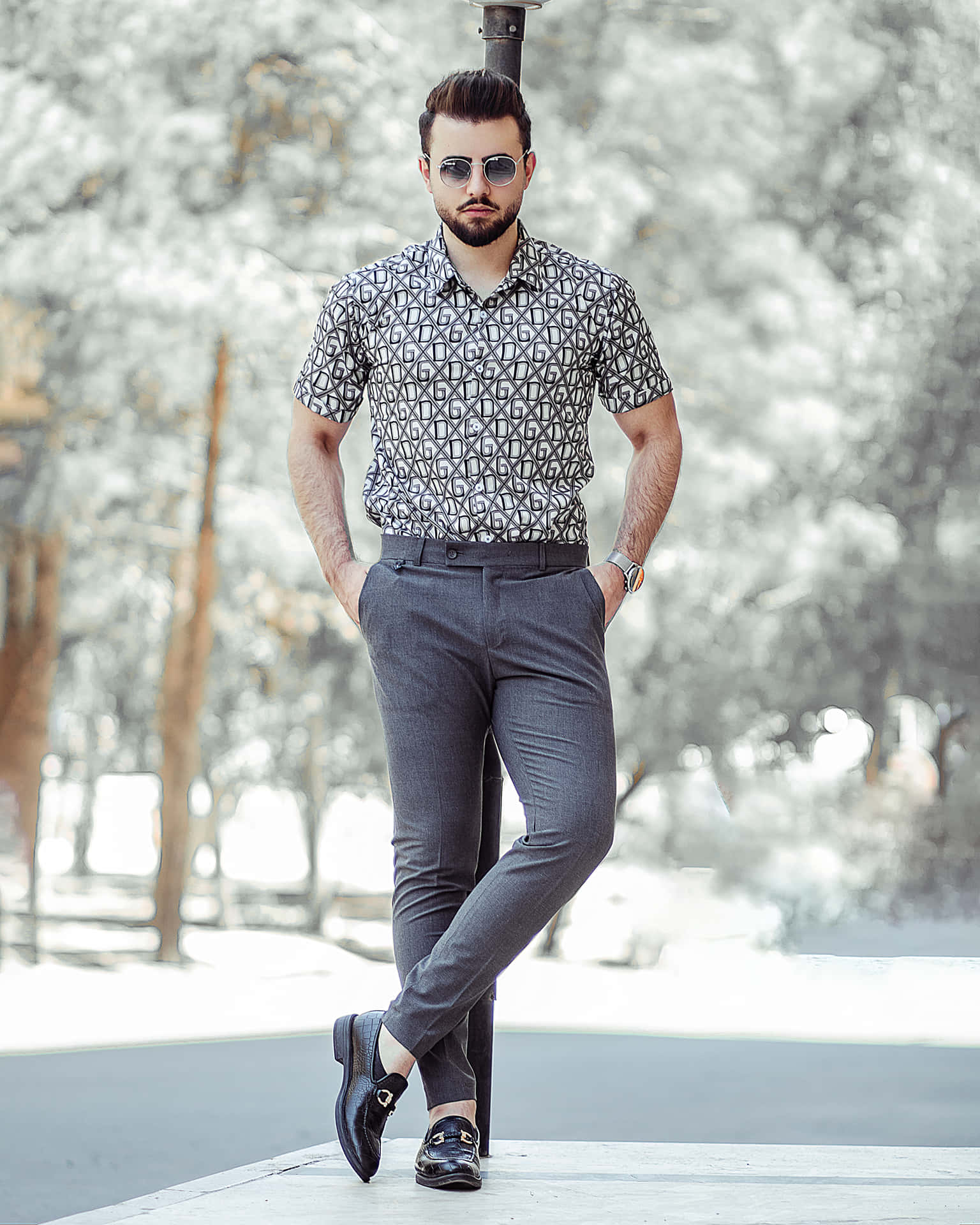 Mens Fashion Tucked In Shirt