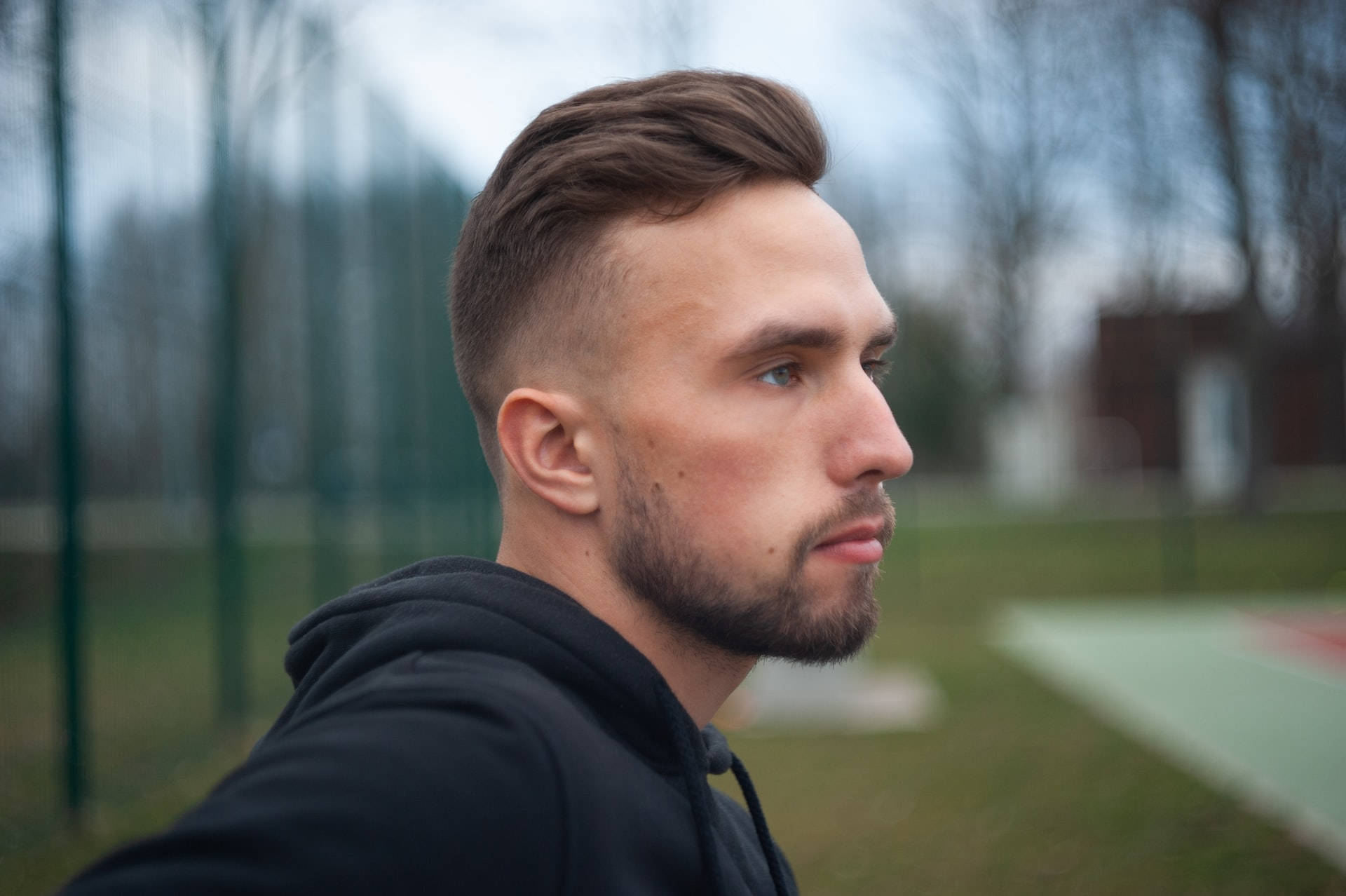 Mens Haircut Undercut Profile Background