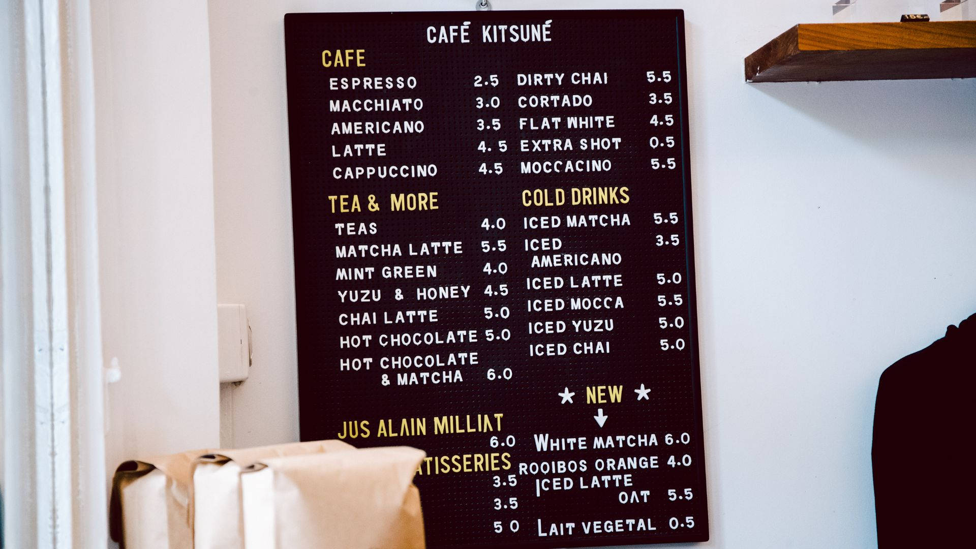 Menu Coffee Cafe Kitsune Aesthetic Board Photo