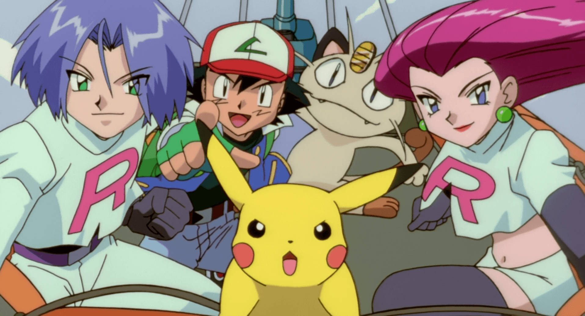 Meowth And Pikachu With Trainers Together