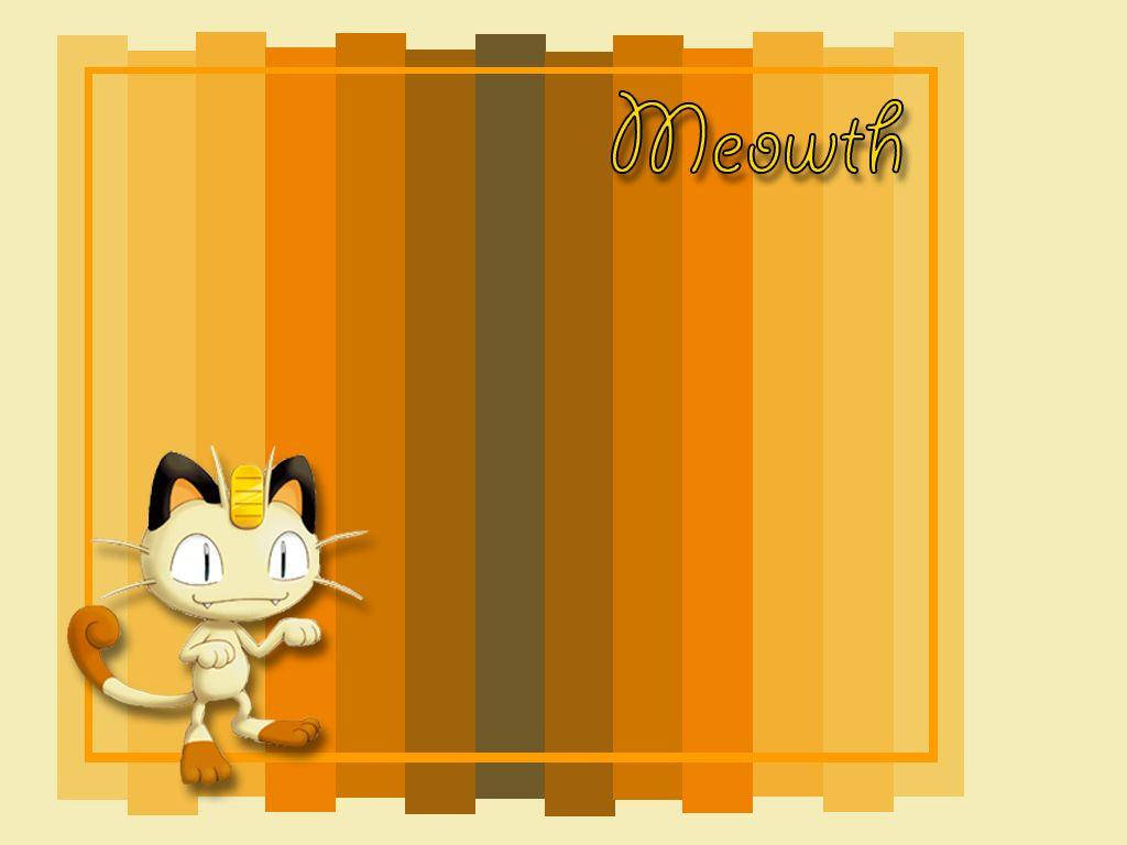 Meowth In Front Of A Striped Backdrop