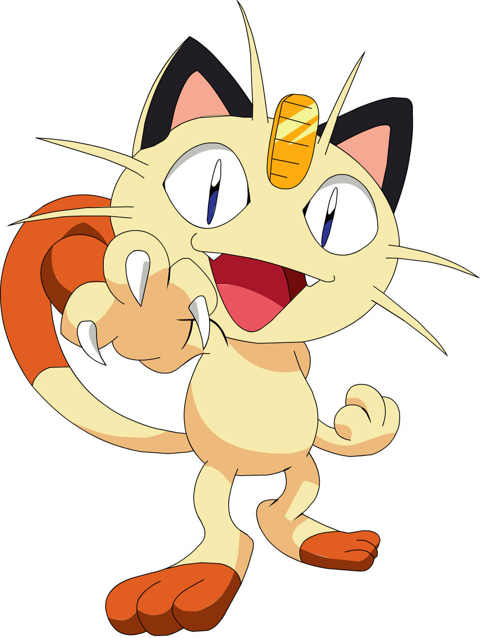 Meowth Pointing At You With White Backdrop