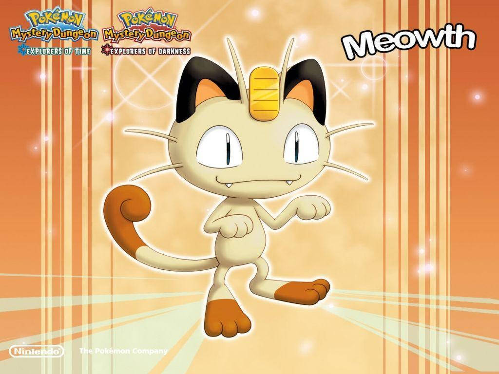 Meowth Strikes A Cute Pose Background