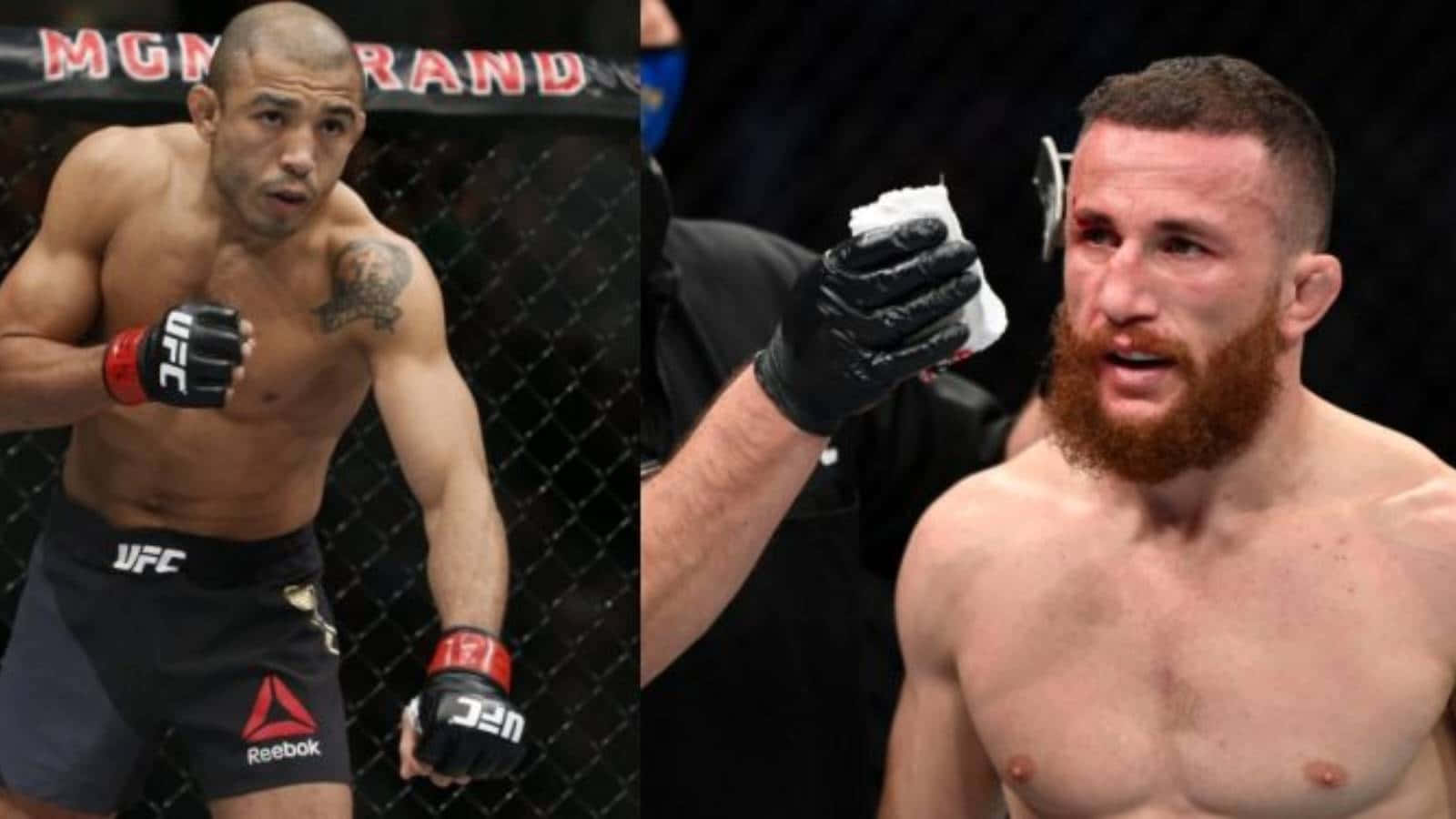 Merab Dvalishvili And Jose Aldo Side-by-side Background