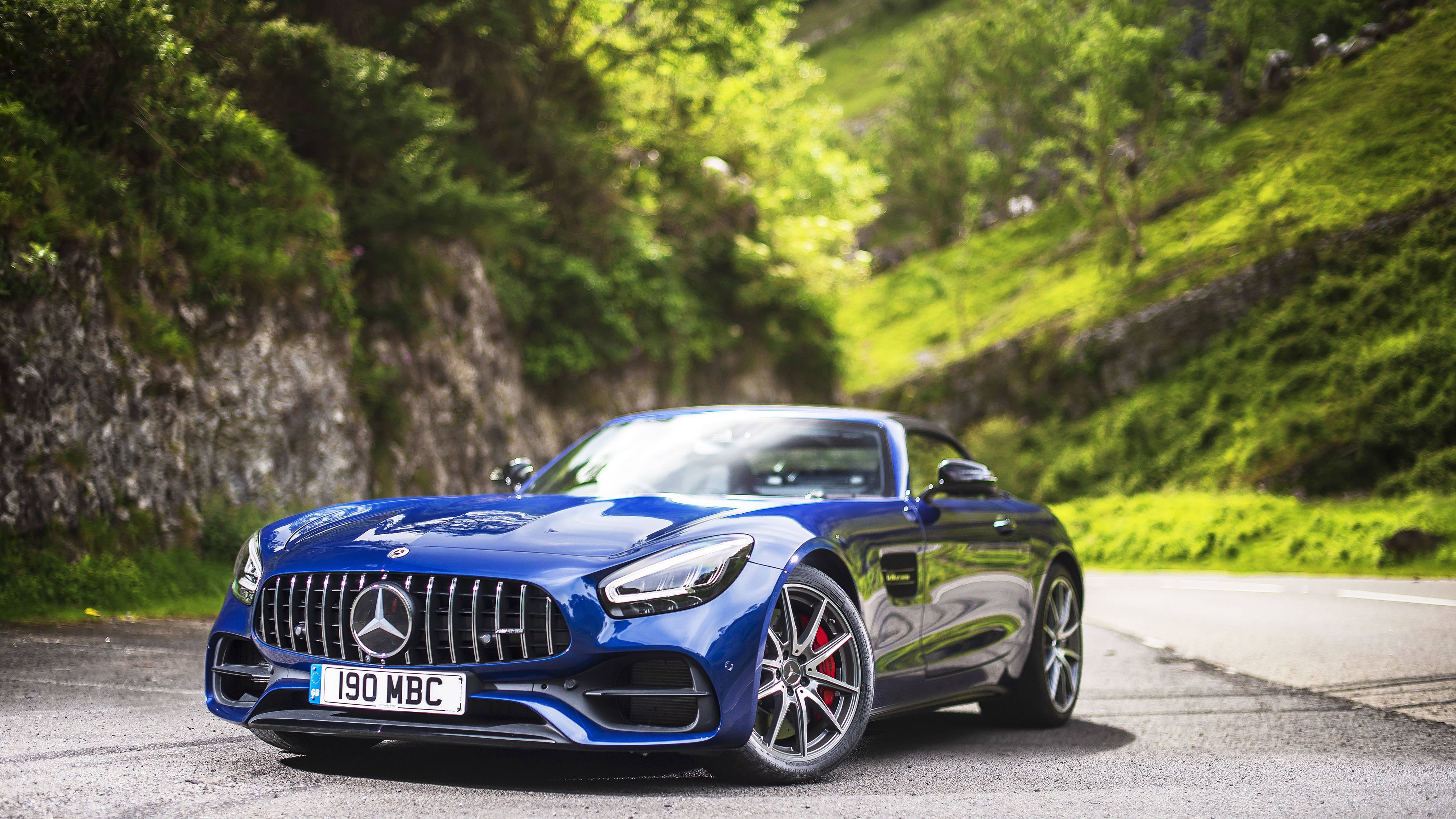 Mercedes Amg 4k Blue Aesthetic Car With Greenery