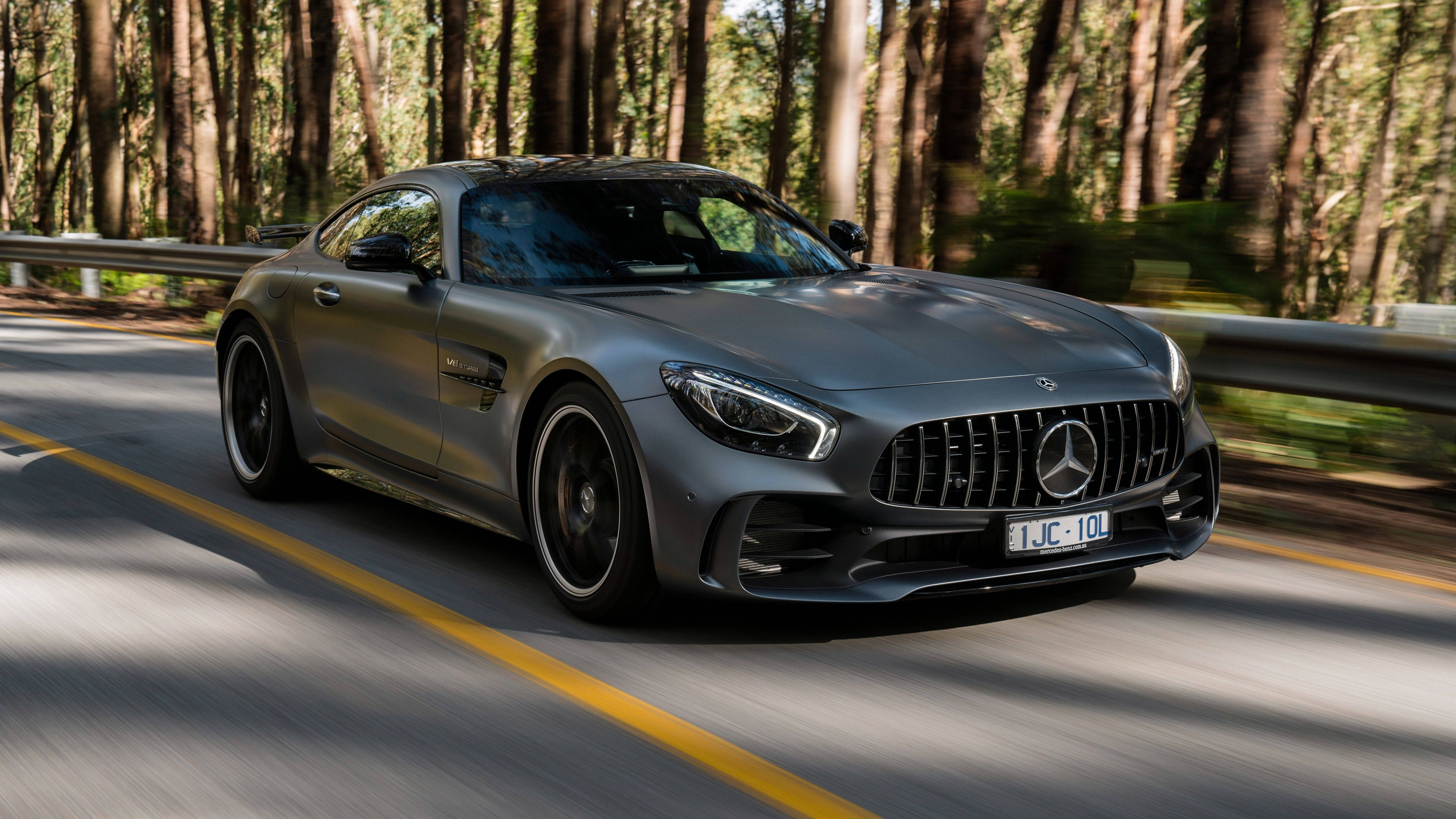 Mercedes Amg 4k On Forest Road Background