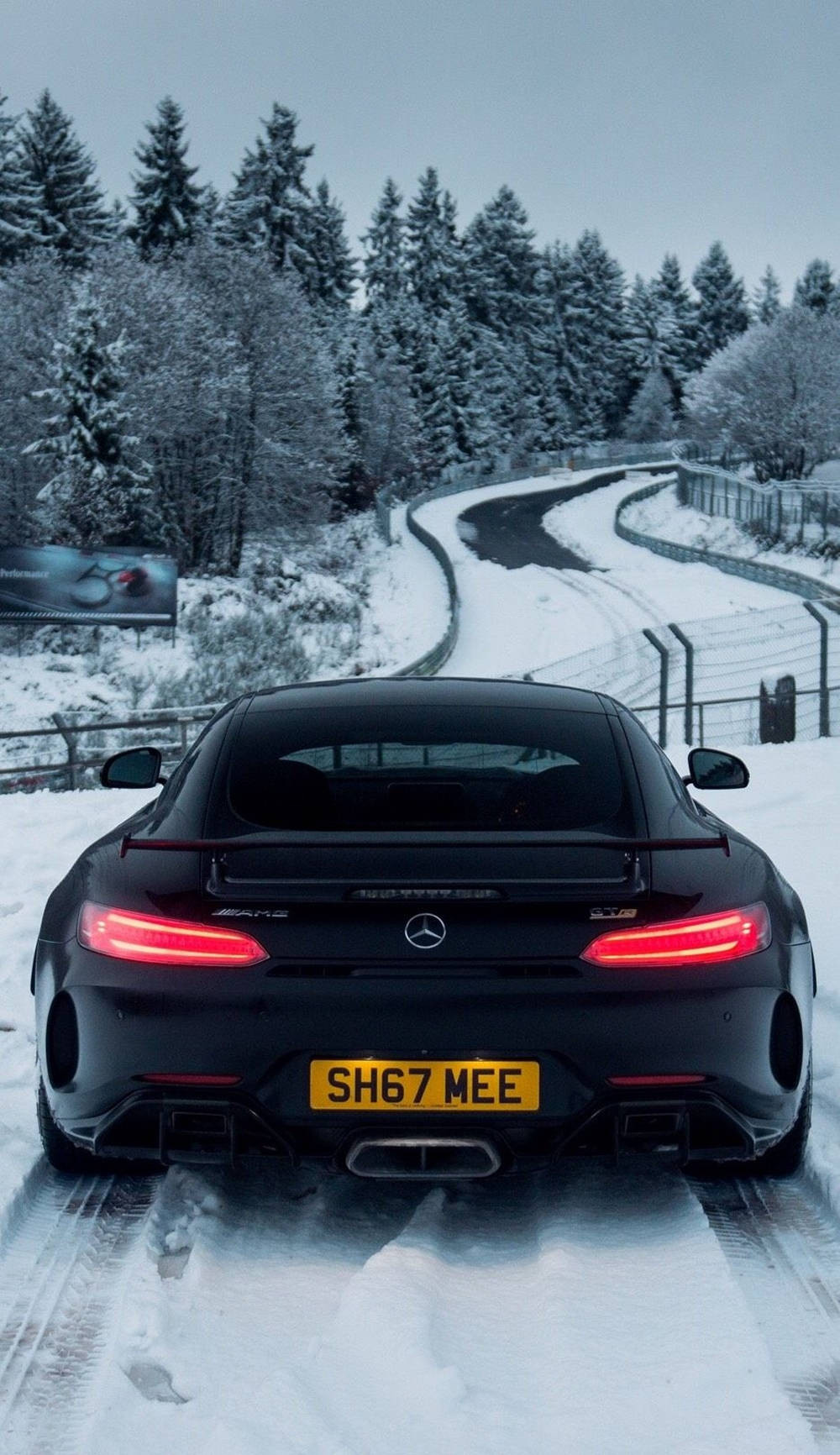 Mercedes Amg Gtr Snowy Road