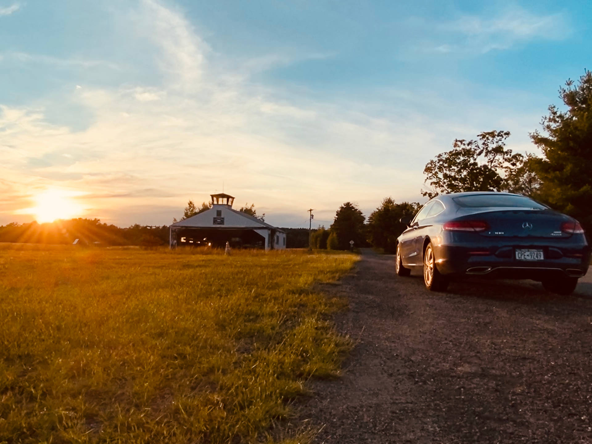 Mercedes Amg Parked In Ranch Background