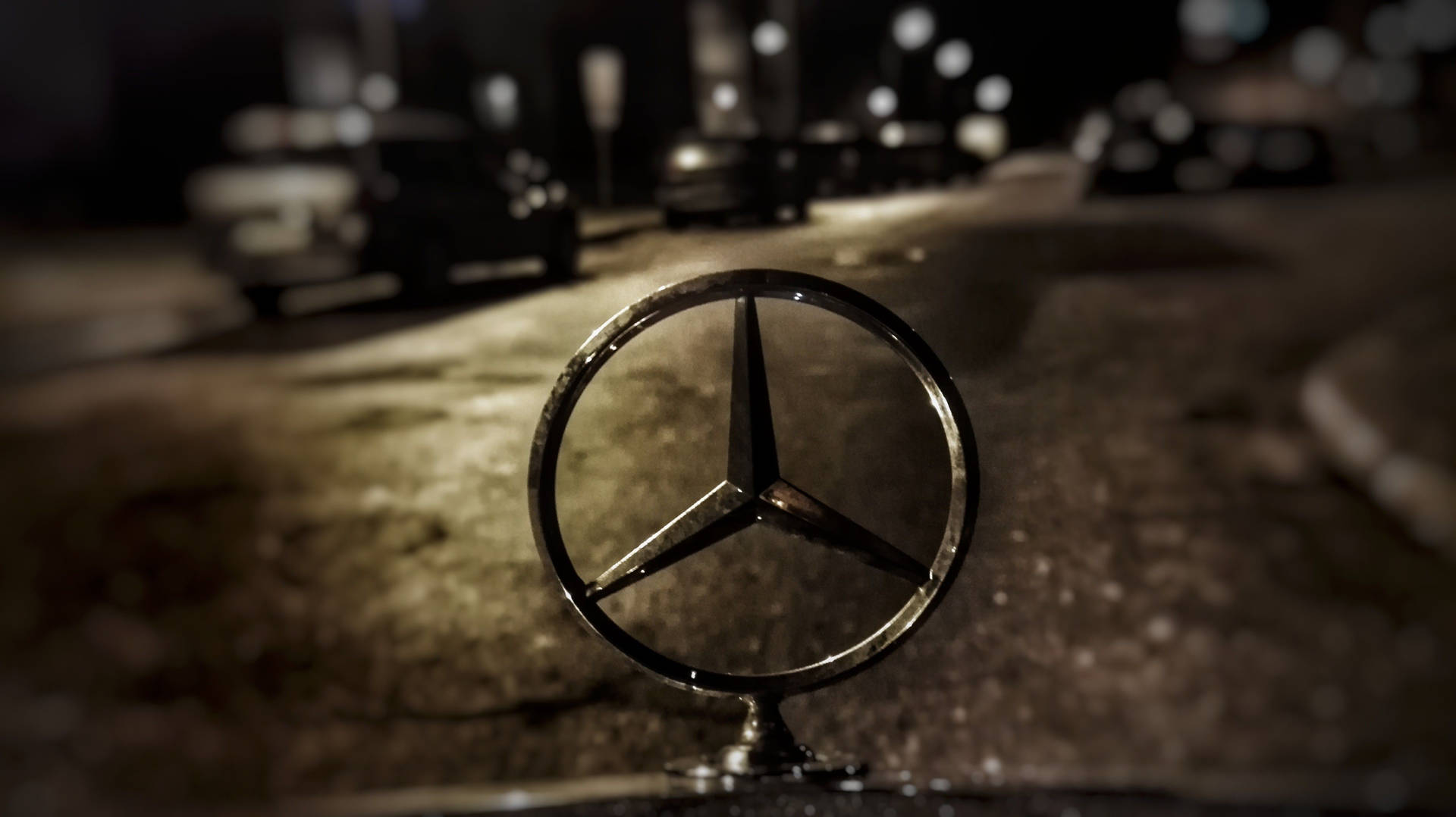 Mercedes Benz Logo Close-up Background