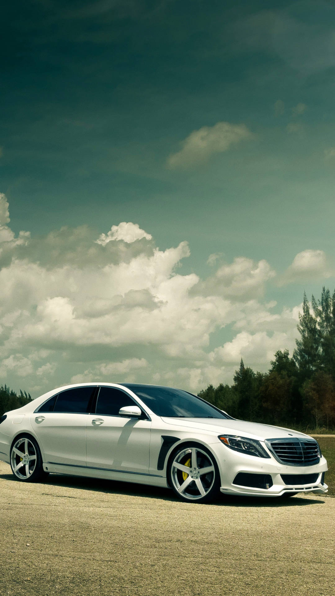 Mercedes Benz White Coupe Iphone