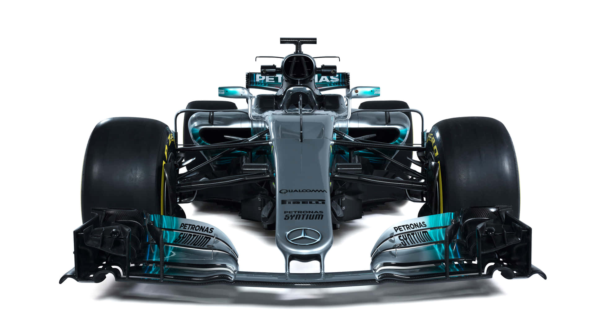 Mercedes F1 Car In White Background Background