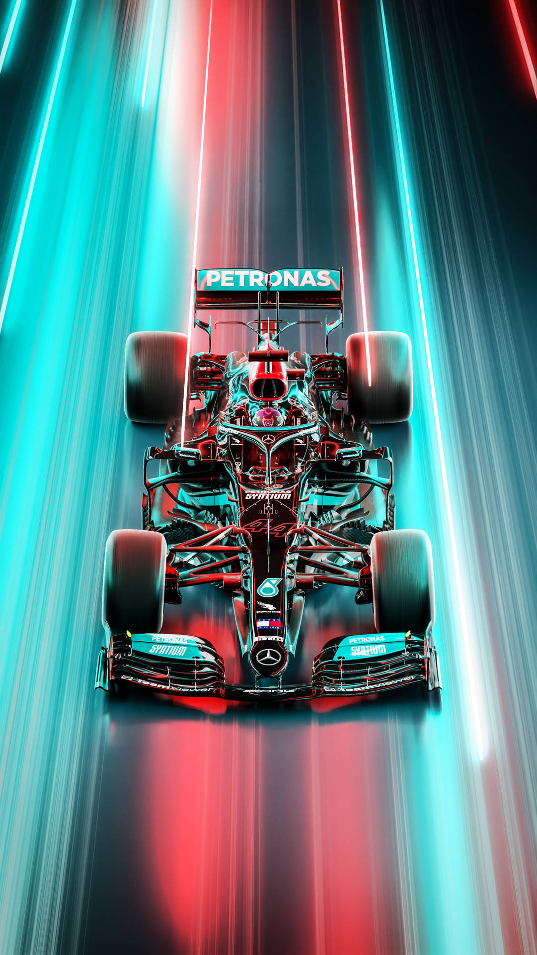 Mercedes F1 Iphone Car Neon Road Background