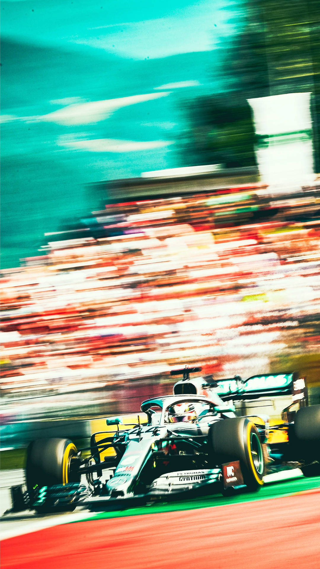 Mercedes F1 Iphone Racing Blur Background