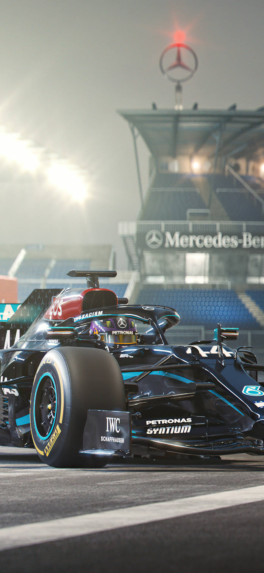 Mercedes F1 Iphone Racing Car Sideways Background