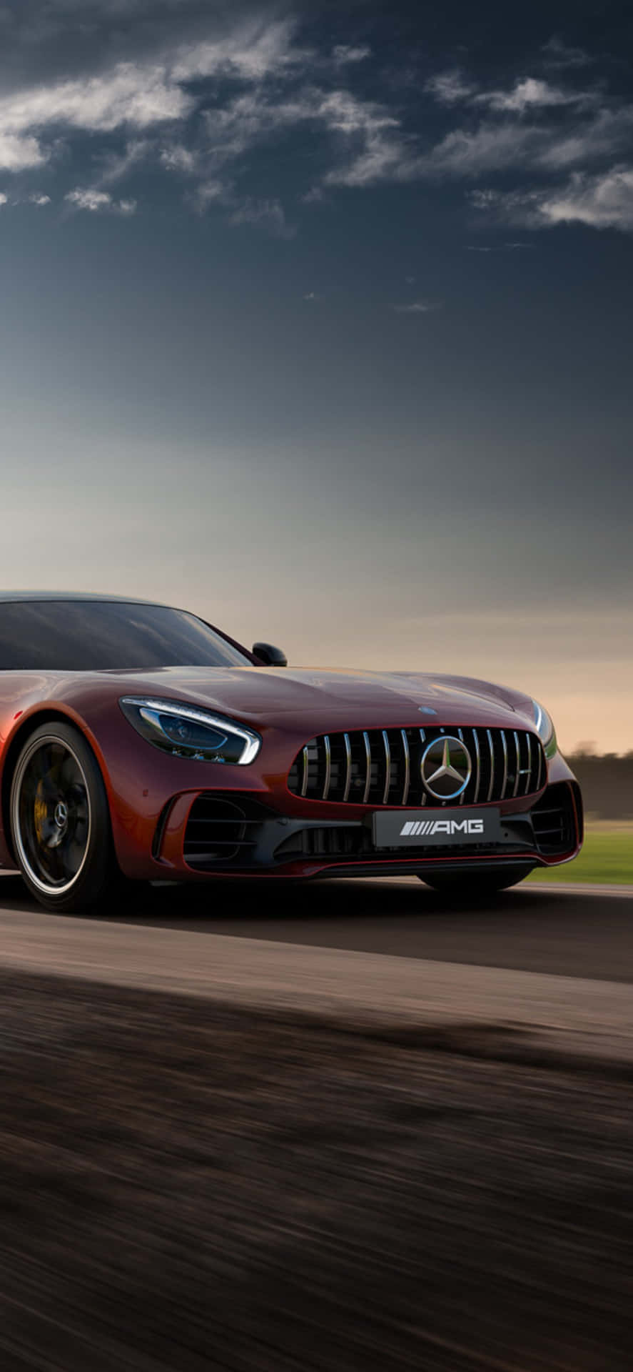 Mercedes Gts Drive Down Road Background