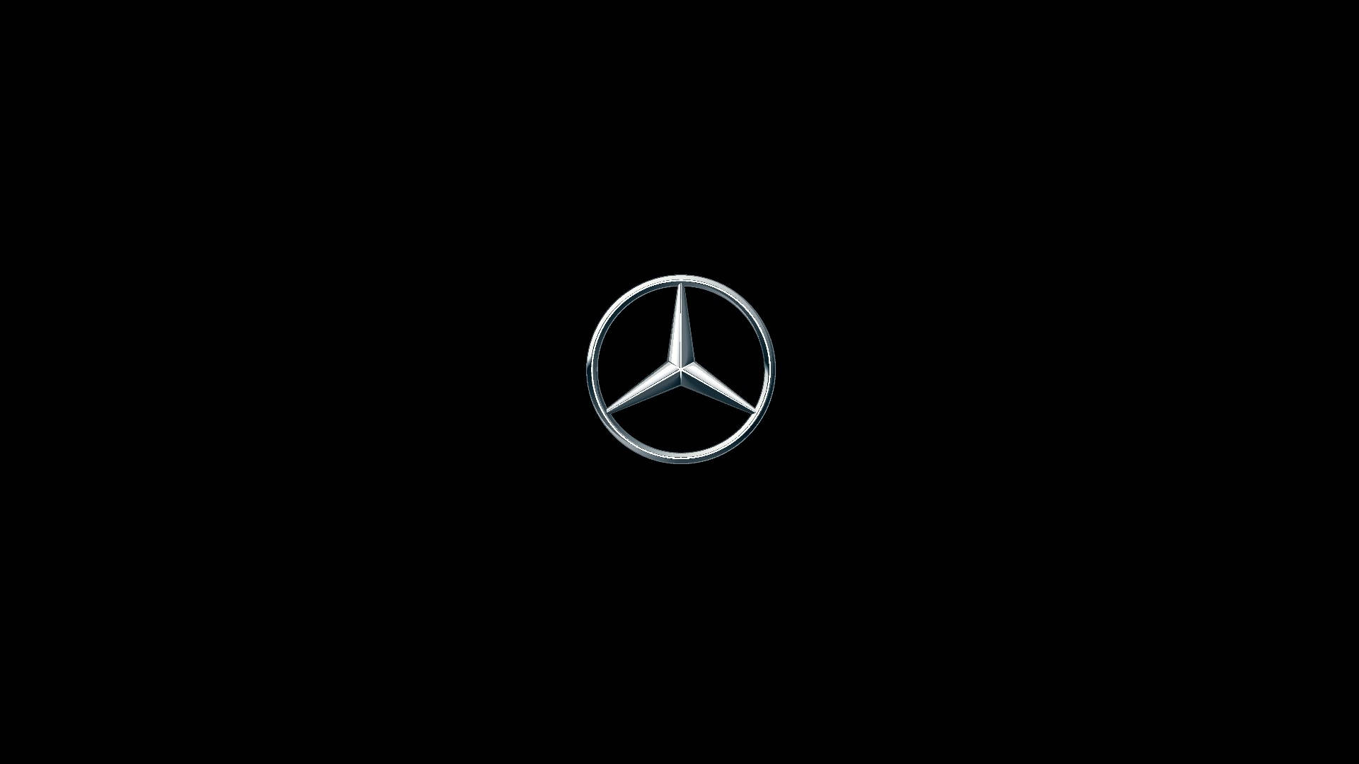 Mercedes Logo In Solid Black Background