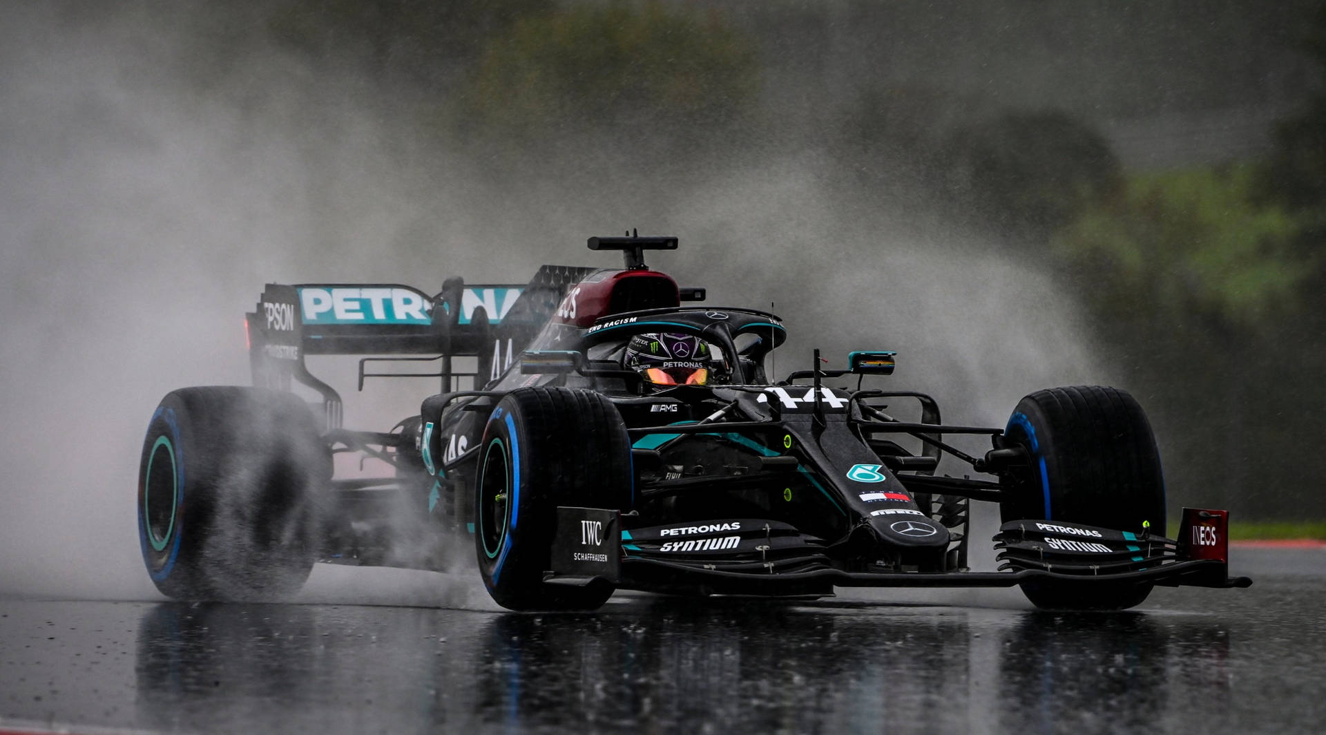 Mercedes Racing Car Of Lewis Hamilton F1 Background