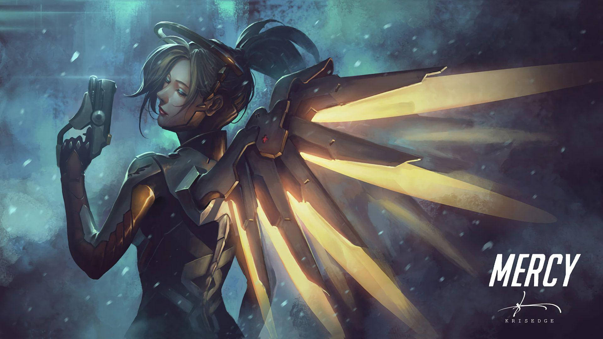 Mercy From Overwatch 2 Video Game Background