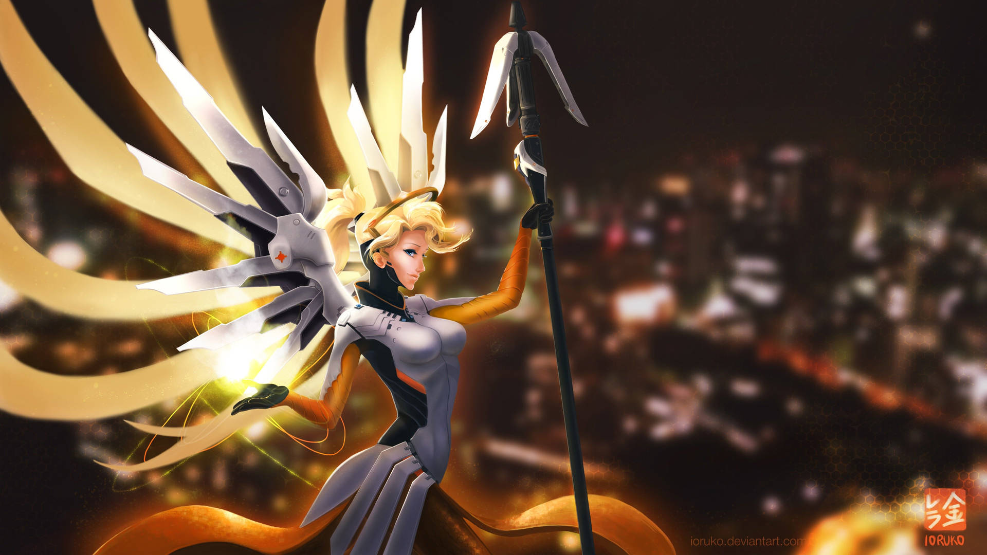 Mercy Heroine From Overwatch 2 Background