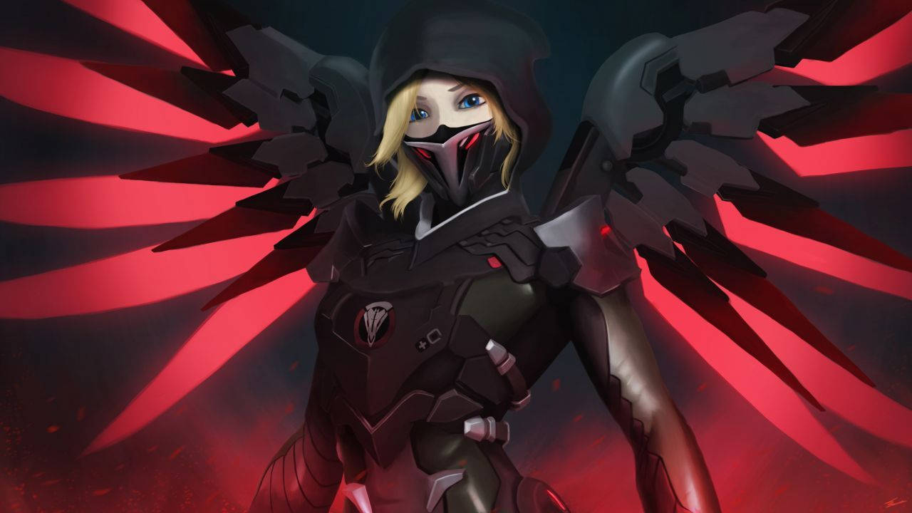 Mercy In Black And Red Outfit