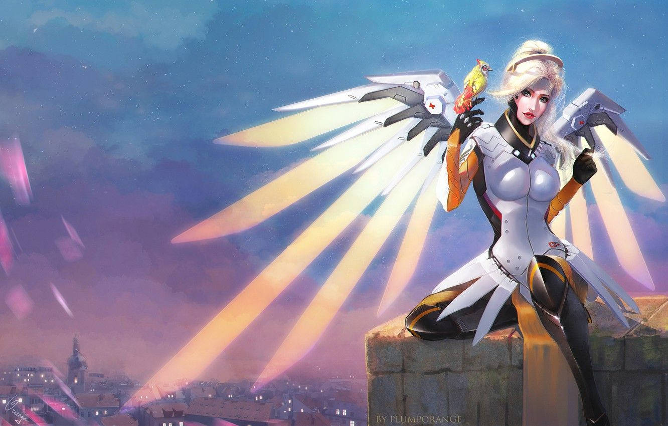 Mercy Petting A Bird In Town