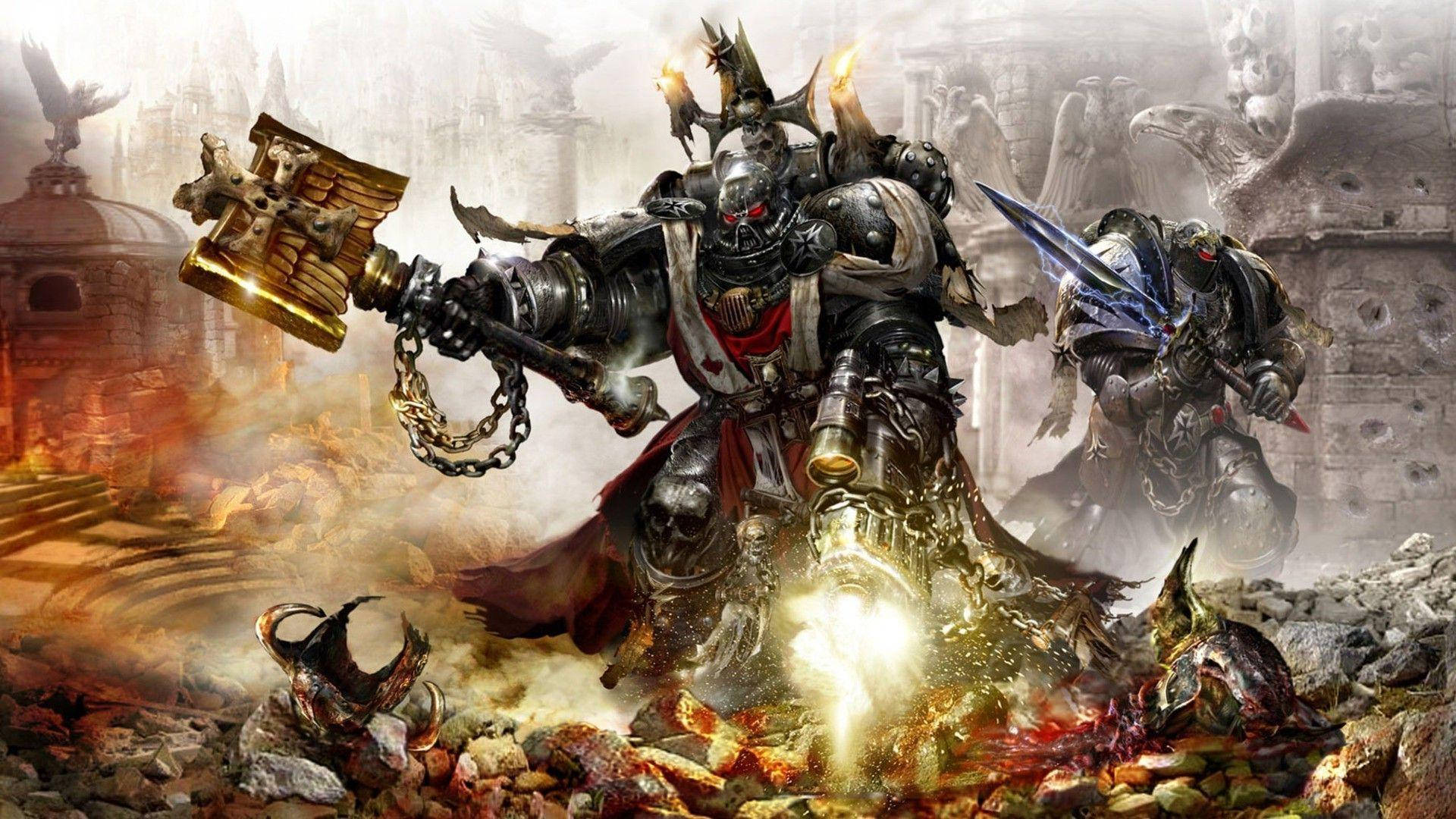 Merek Grimaldus Fighting Warhammer 40k Hd Background