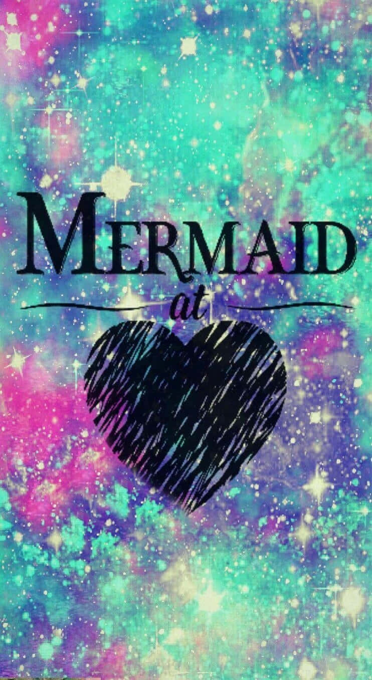 Mermaid Glitter At Heart With Colorful Sparkles