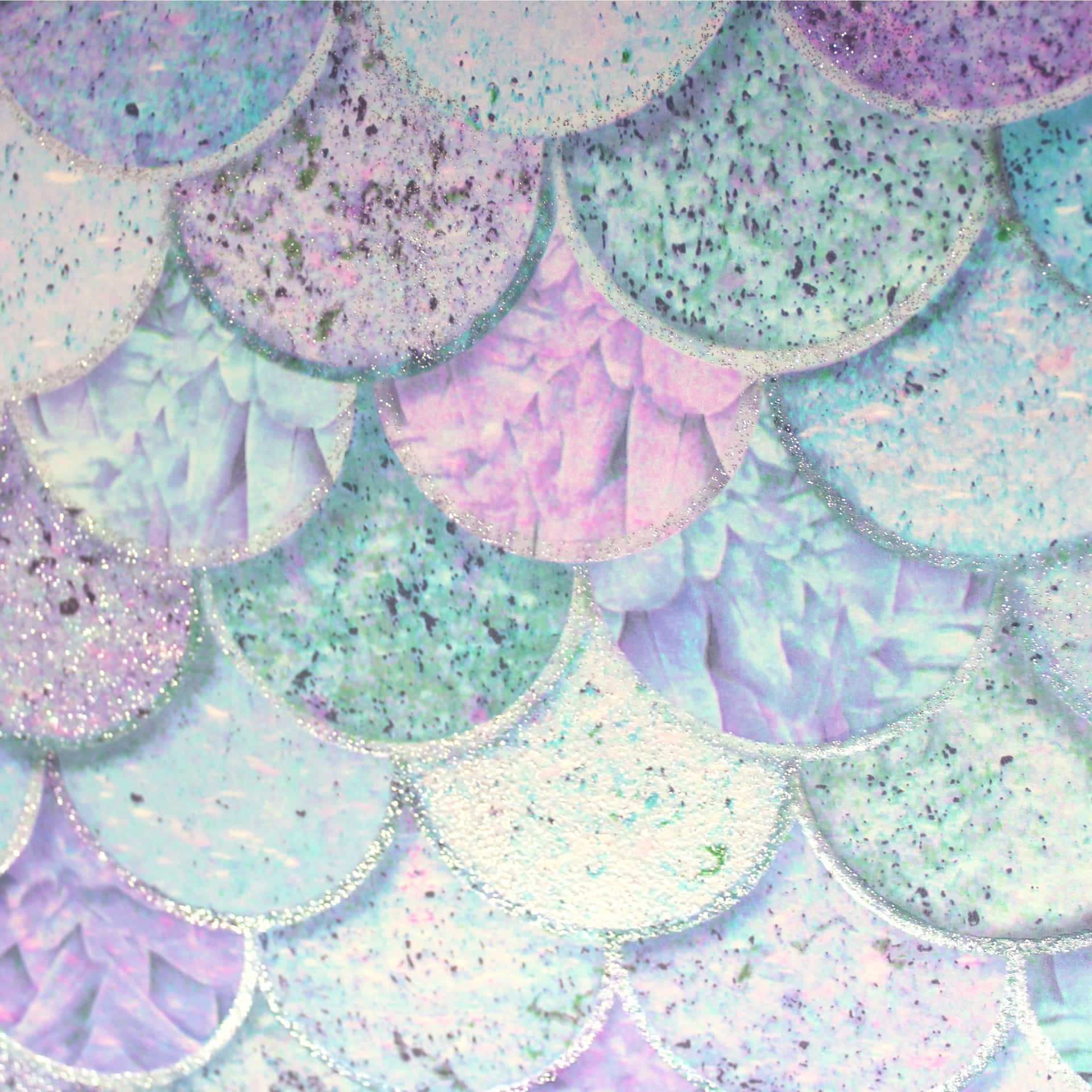 Mermaid Glitters Scallop Patterns Close Up Shot