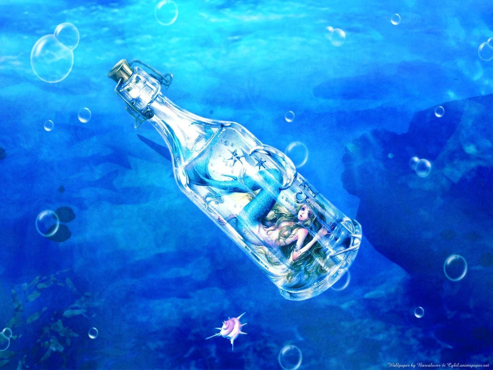 Mermaid In A Bottle Background