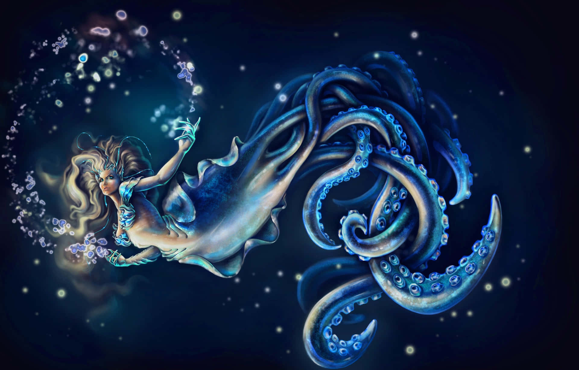 Mermaid With Octopus Tail Background