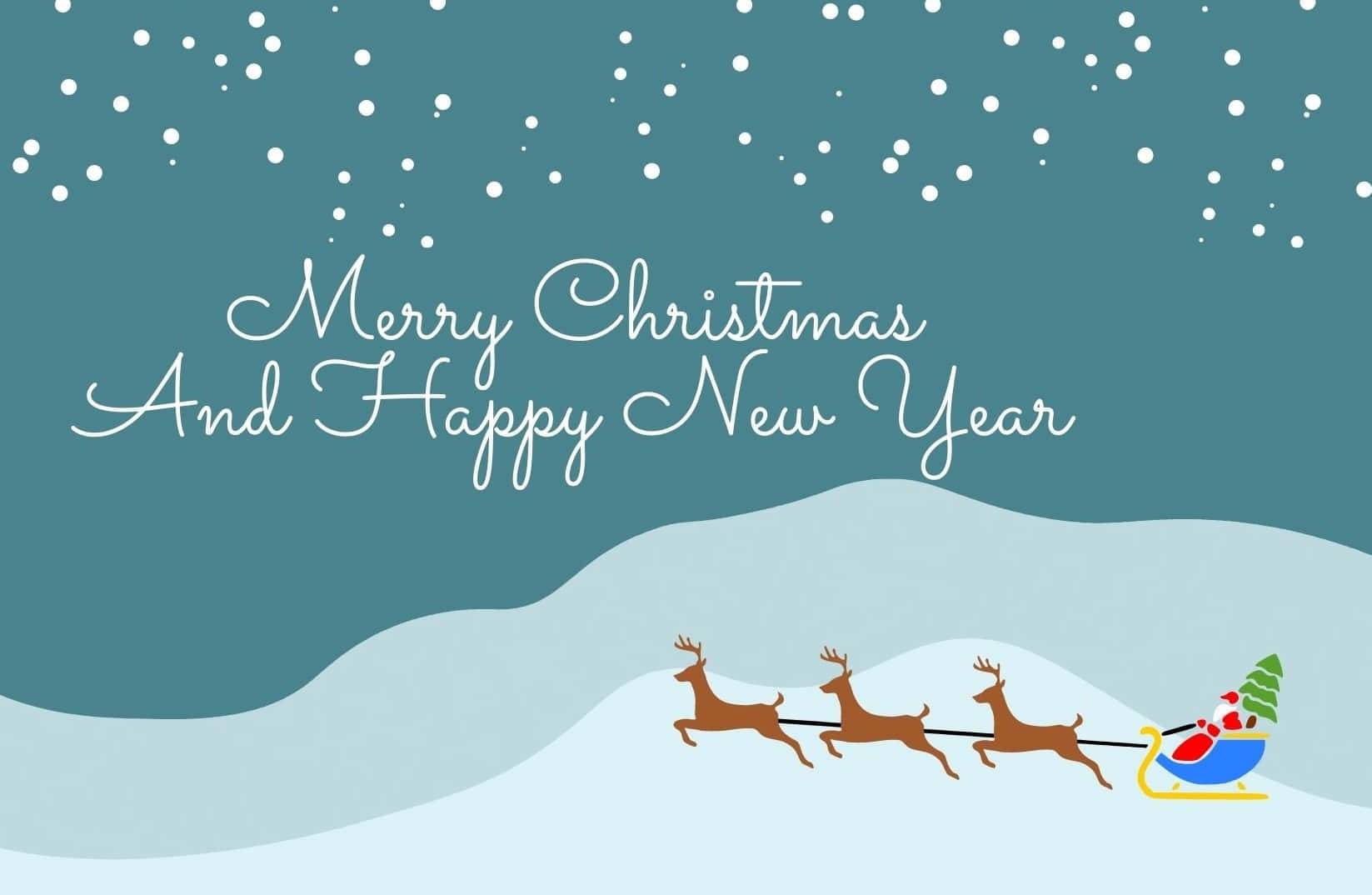 Merry Christmas And Happy New Year Greeting Card Background