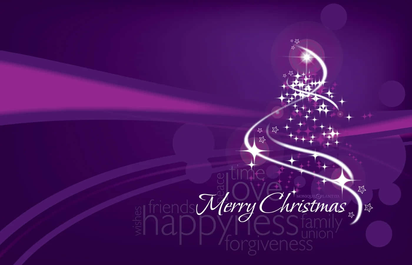 Merry Christmas Background With A Purple Tree Background