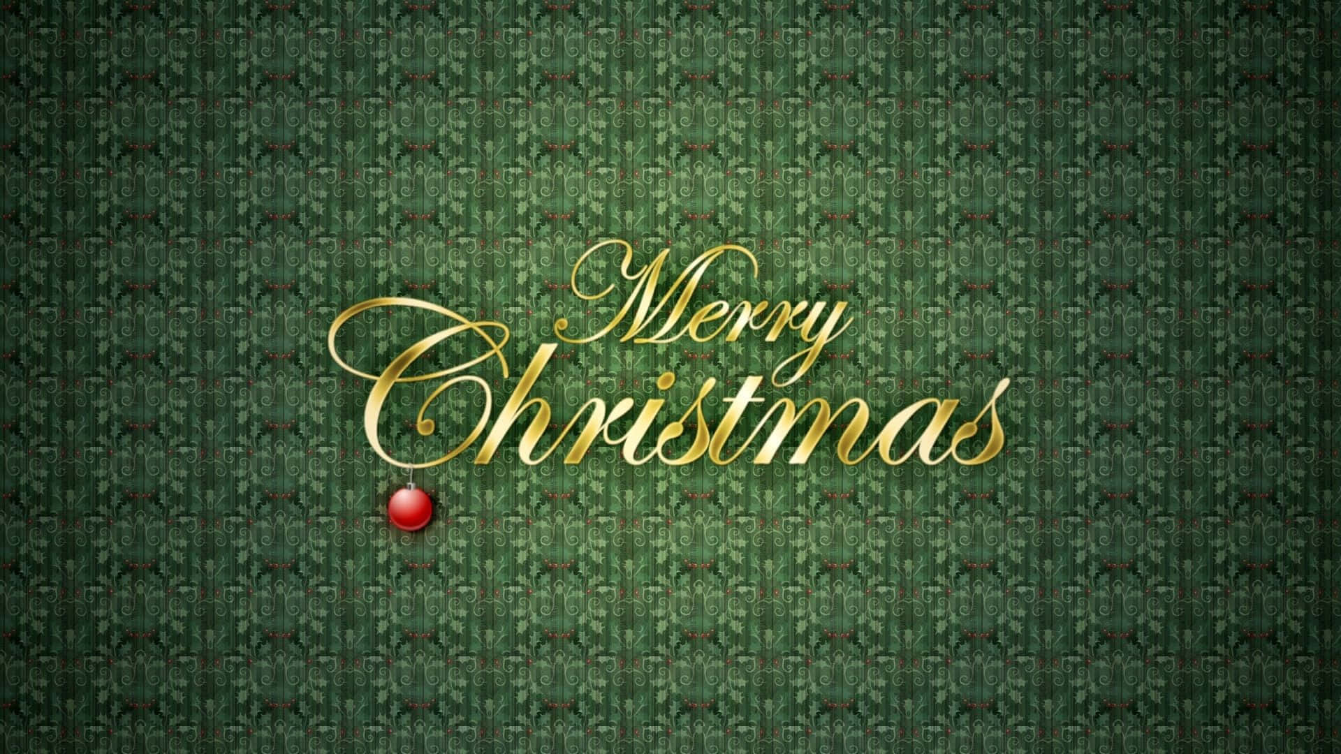Merry Christmas Background With Gold Lettering Background