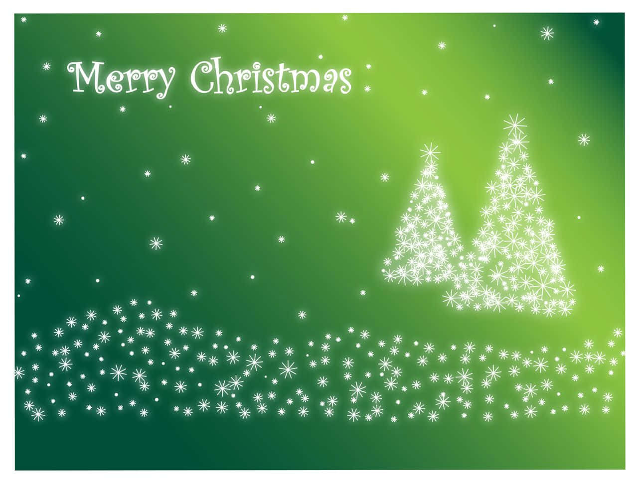 Merry Christmas Card With Trees And Snowflakes Vector Background