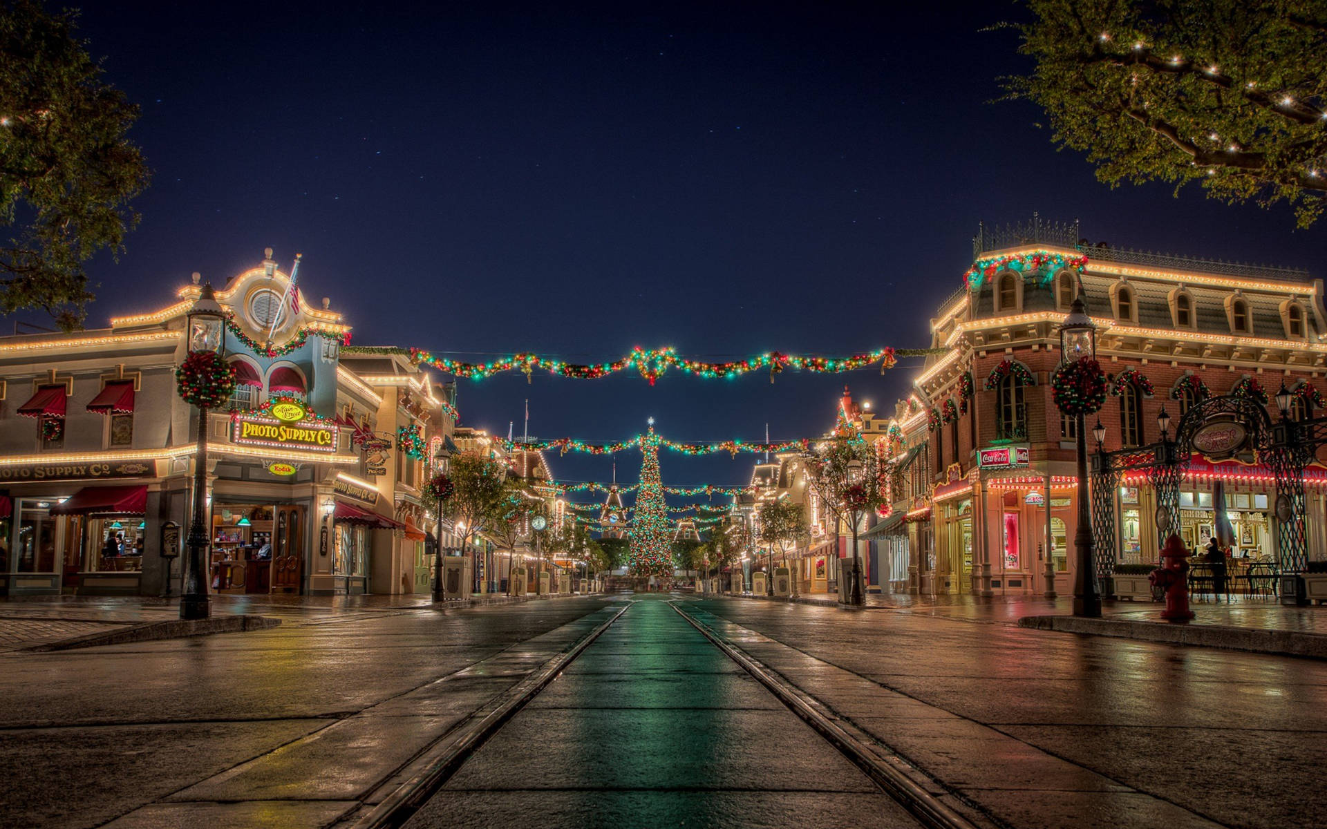 Merry Christmas Disney Main Street Background