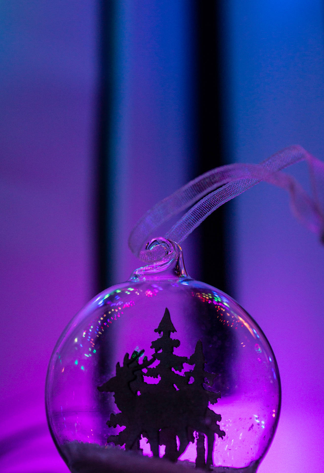 Merry Christmas Glass Bauble Background