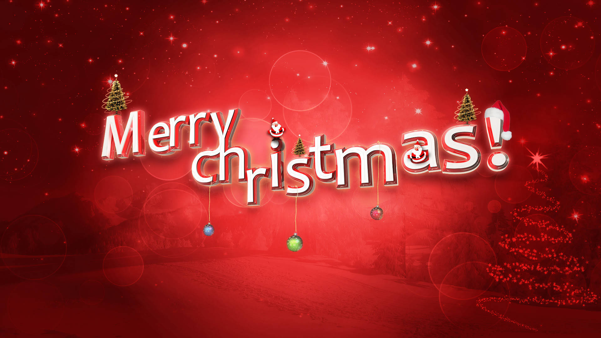 Merry Christmas Red Greetings Background