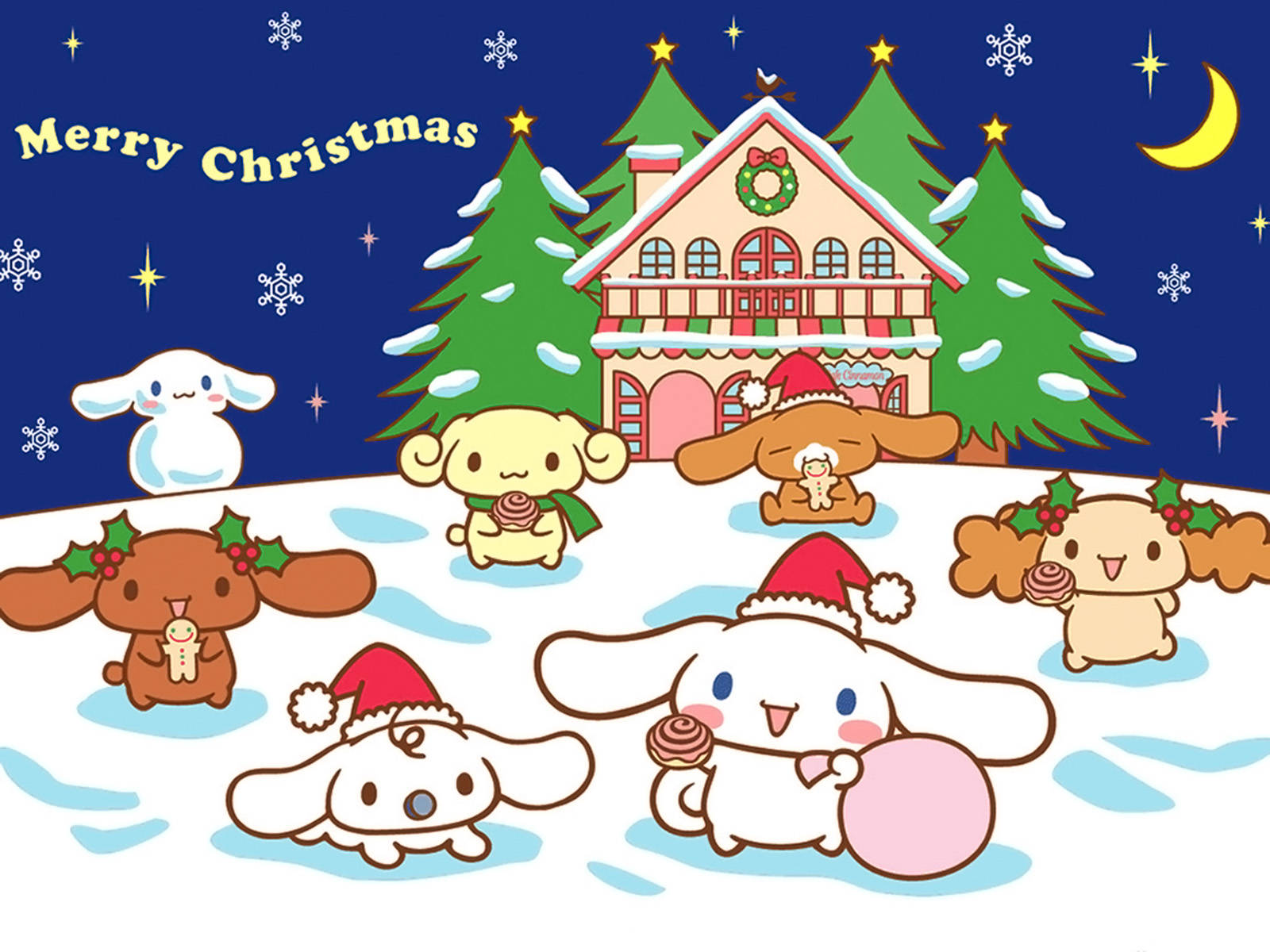 Merry Christmas Sanrio Characters Background