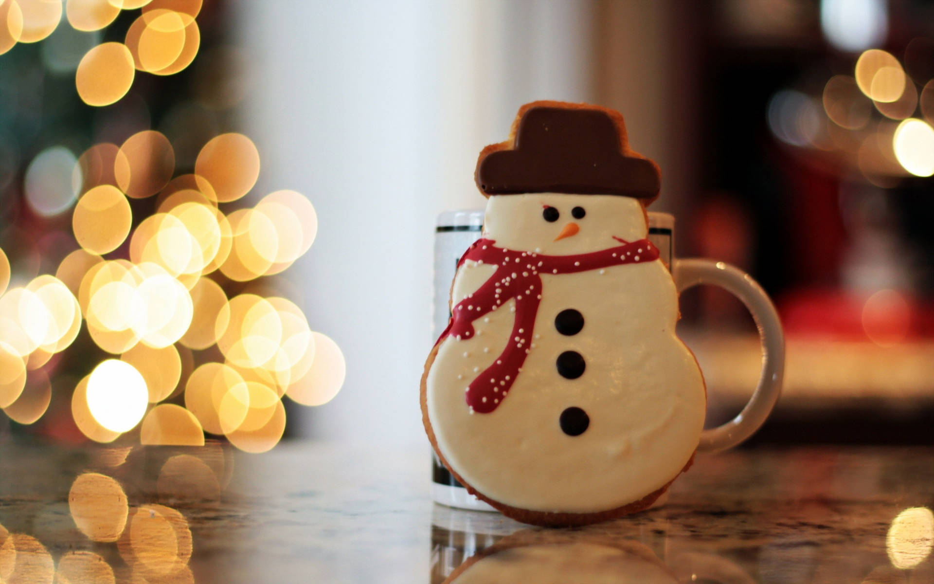 Merry Christmas Snowman Cookie Background