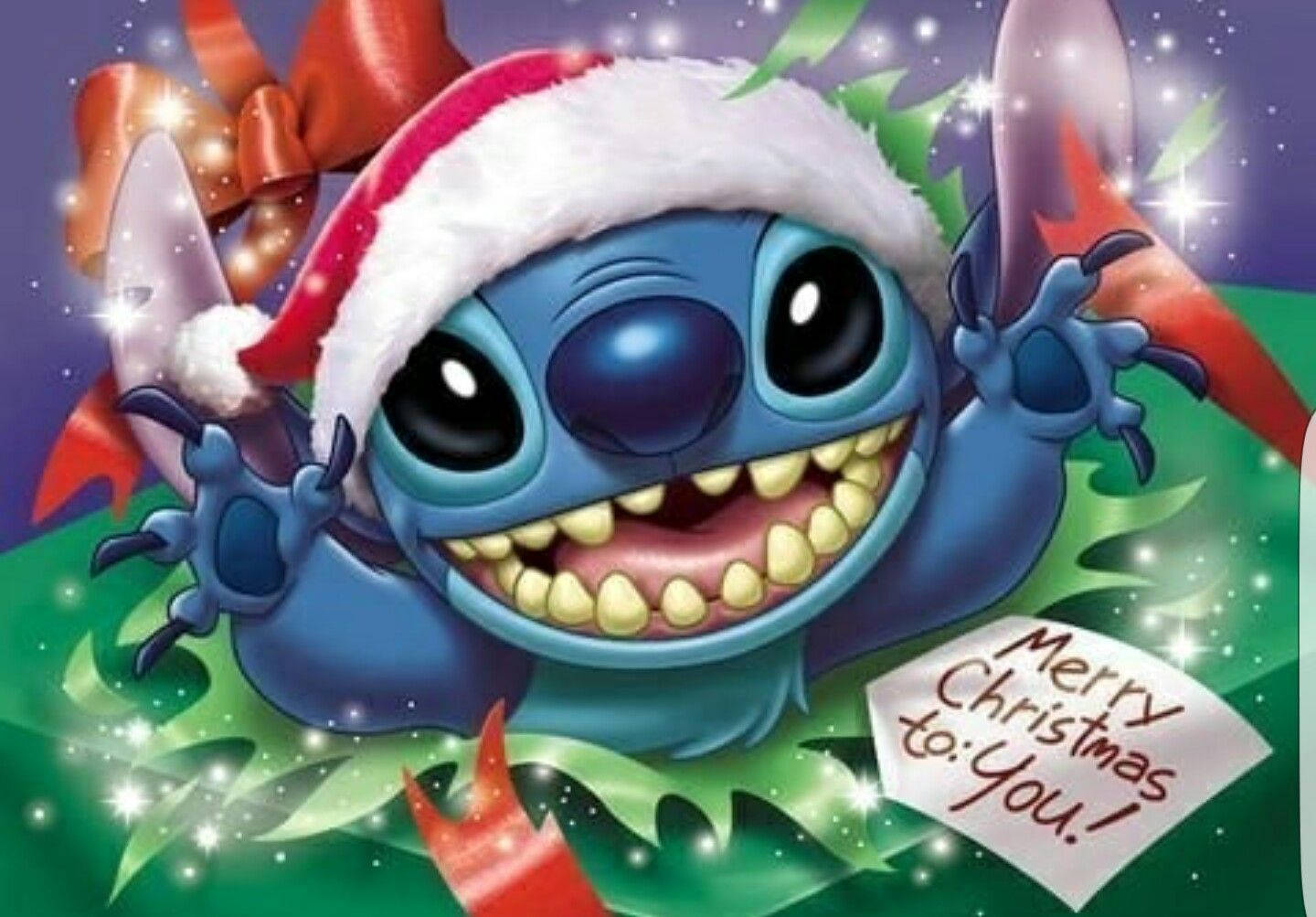 Merry Christmas Stitch 3d Style Background
